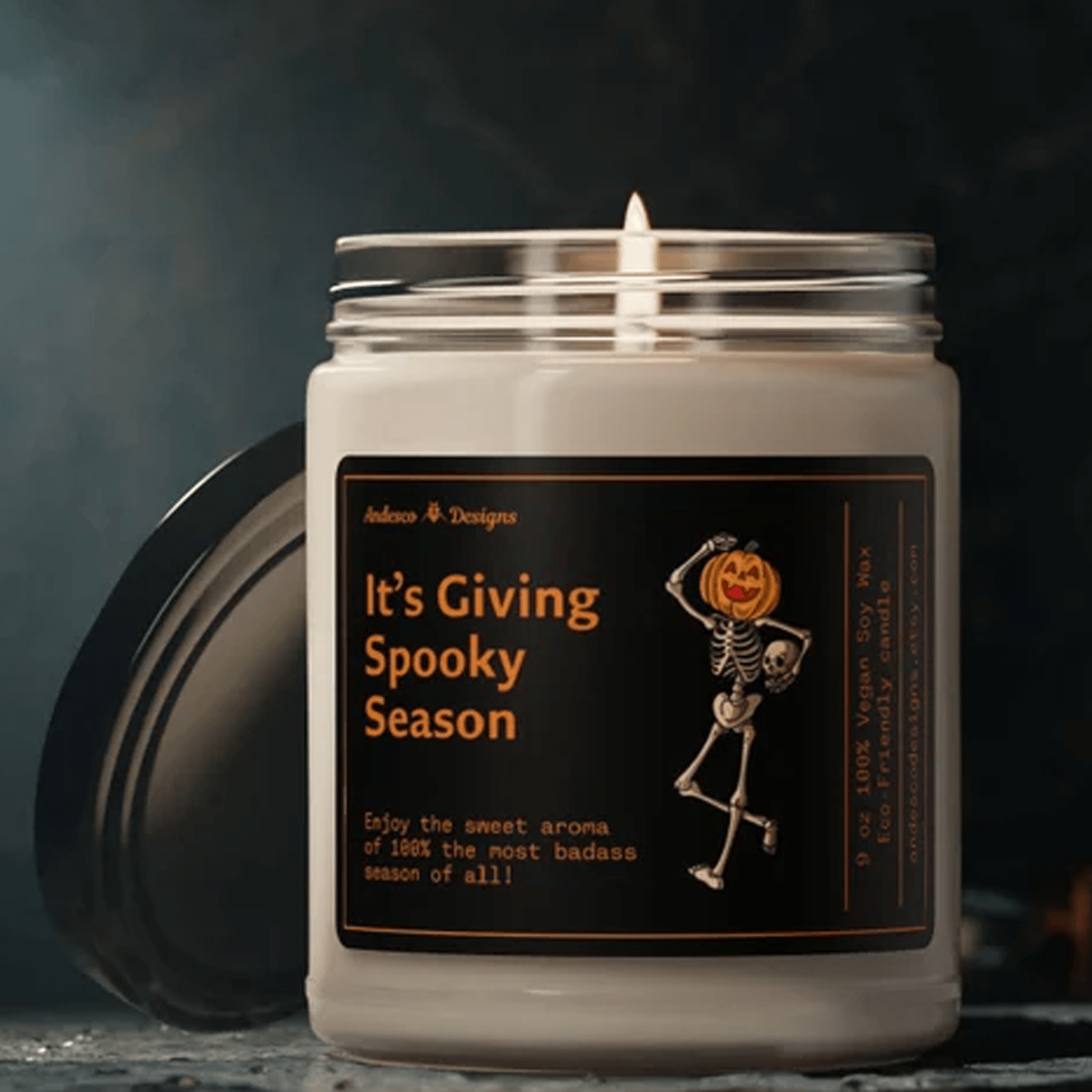 it's giving spooky 9oz soy candle, funny halloween candle, spooky season decor, ghost fall candle, halloween gift