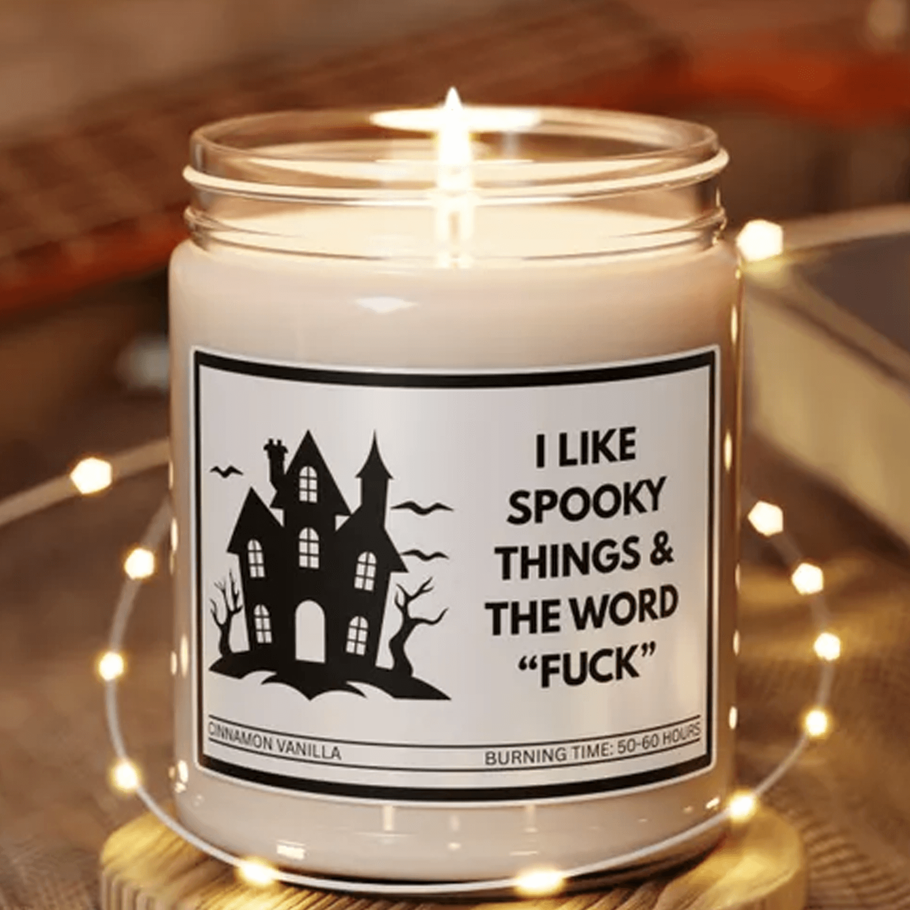 spooky bitch 9oz soy candle, funny halloween candle, witchy fall decor, spooky season gift, halloween home decor