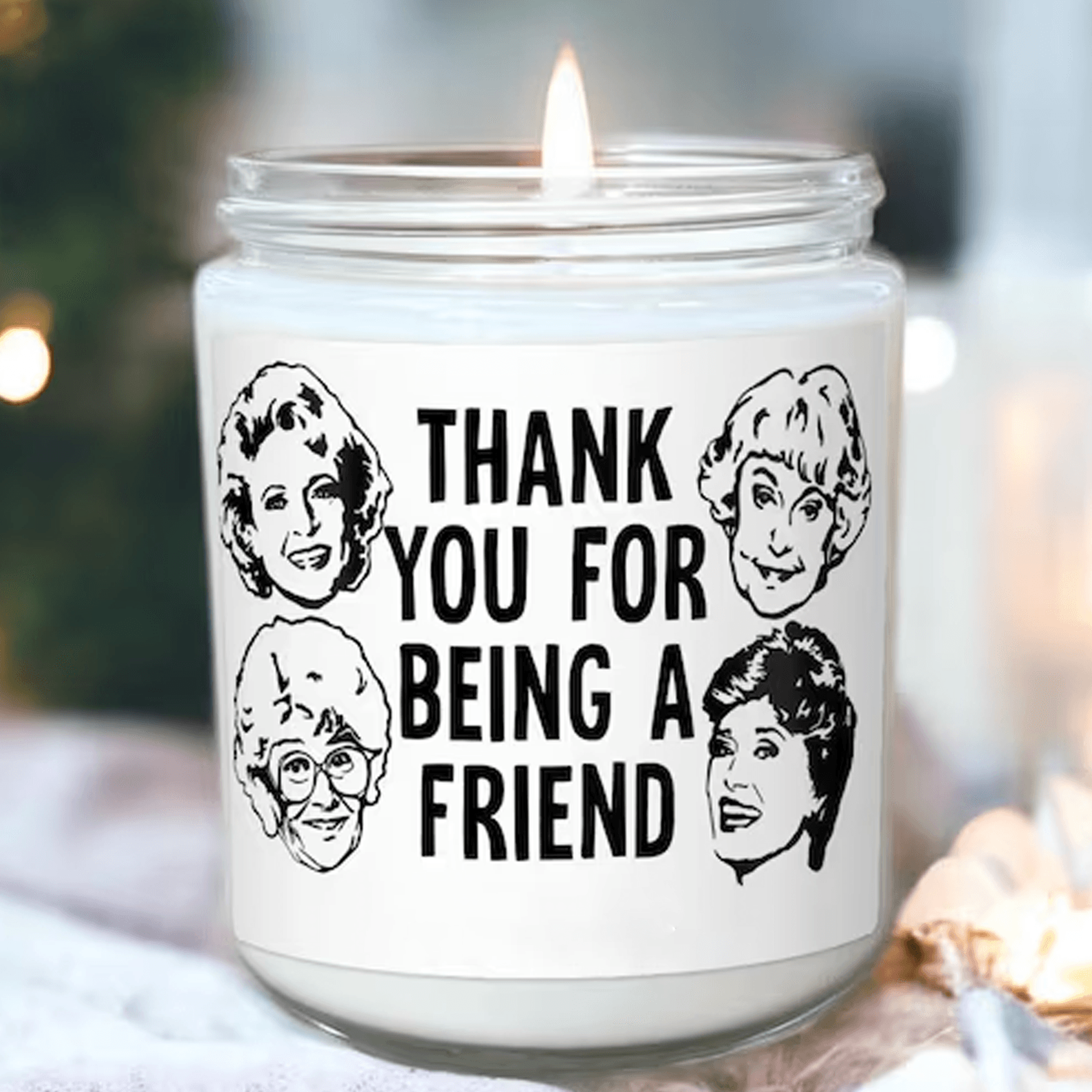 thank you for being a friend candle, stay golden candle gift, best friend soy candle, friendship gift, bestie gift, 9oz