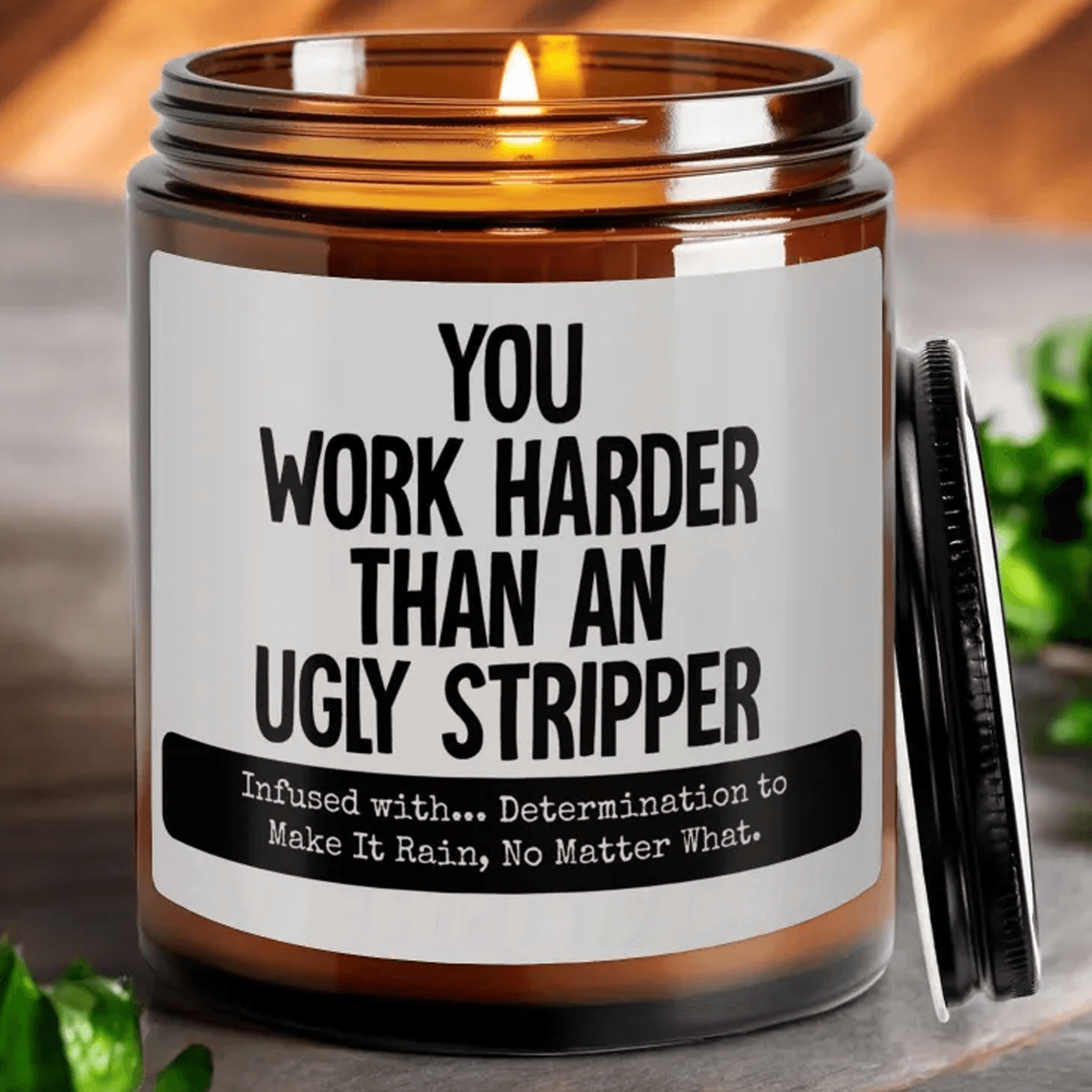 you work harder than an ugly stripper candle, funny coworker gift, boss appreciation candle, office humor gift, 9oz soy