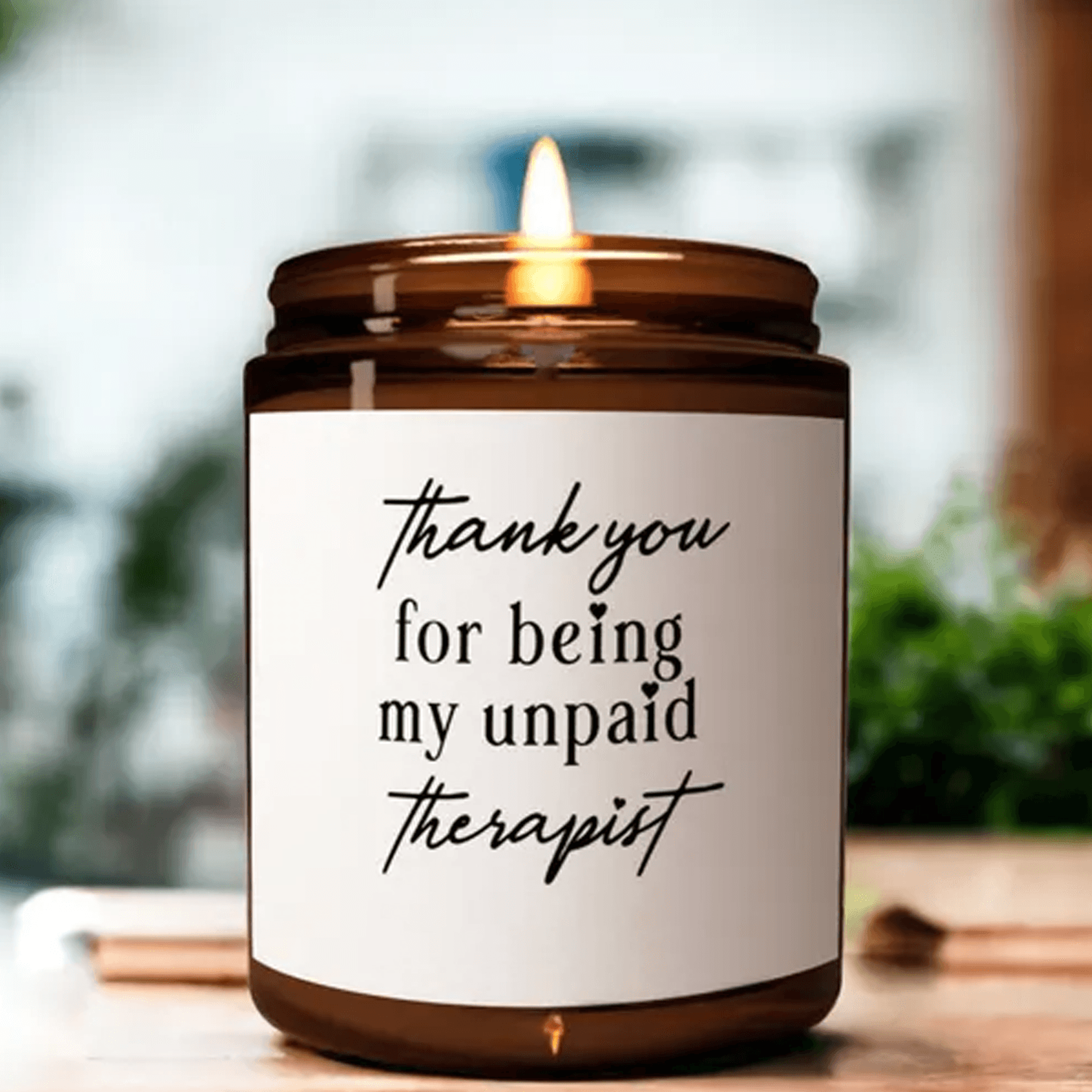thank you for being my unpaid therapist candle, funny best friend gift, bestie soy candle, friendship gift, 9oz soy cand