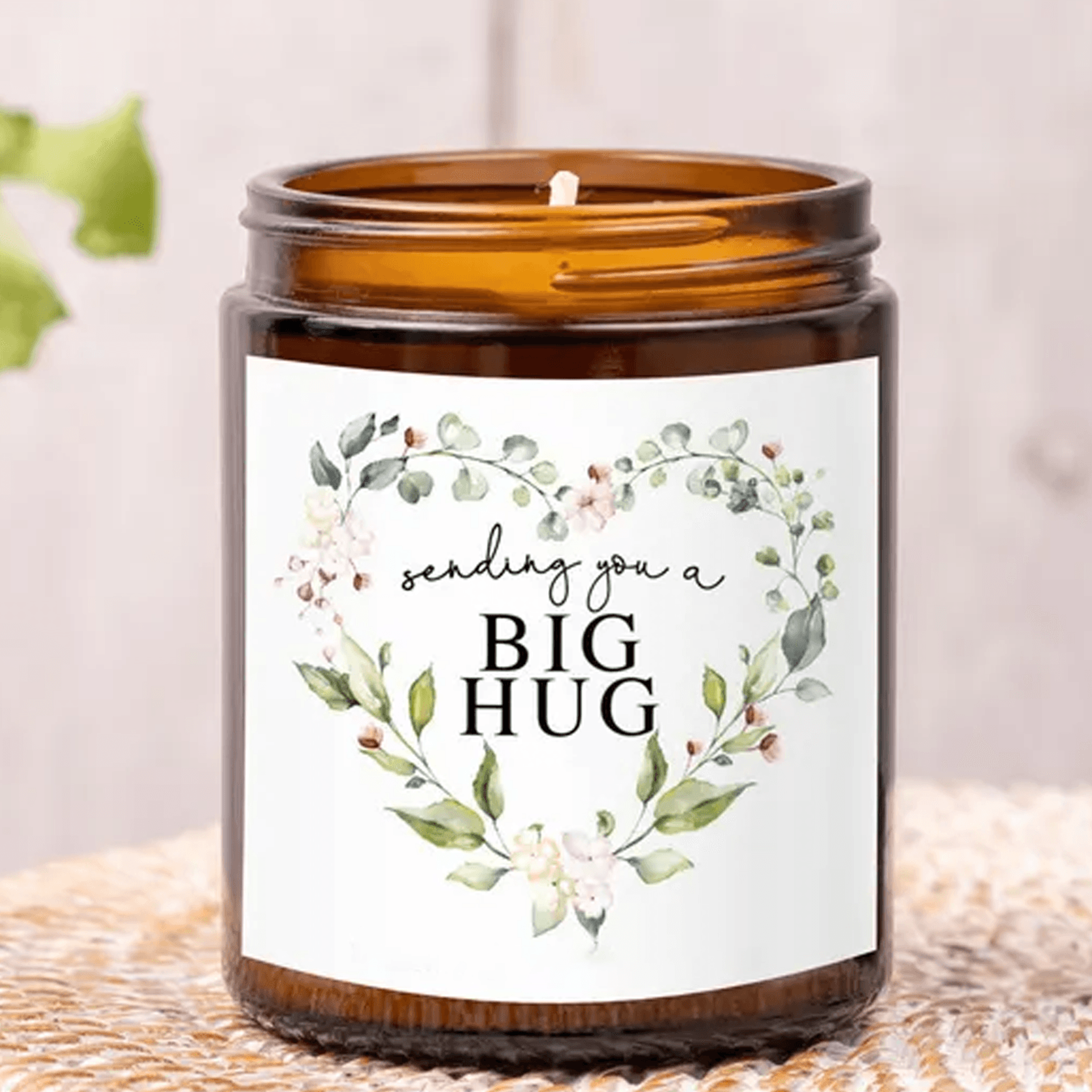 sending big hugs candle, personalized thinking of you gift, sympathy soy candle, get well soon gift, comfort gift, 9oz s