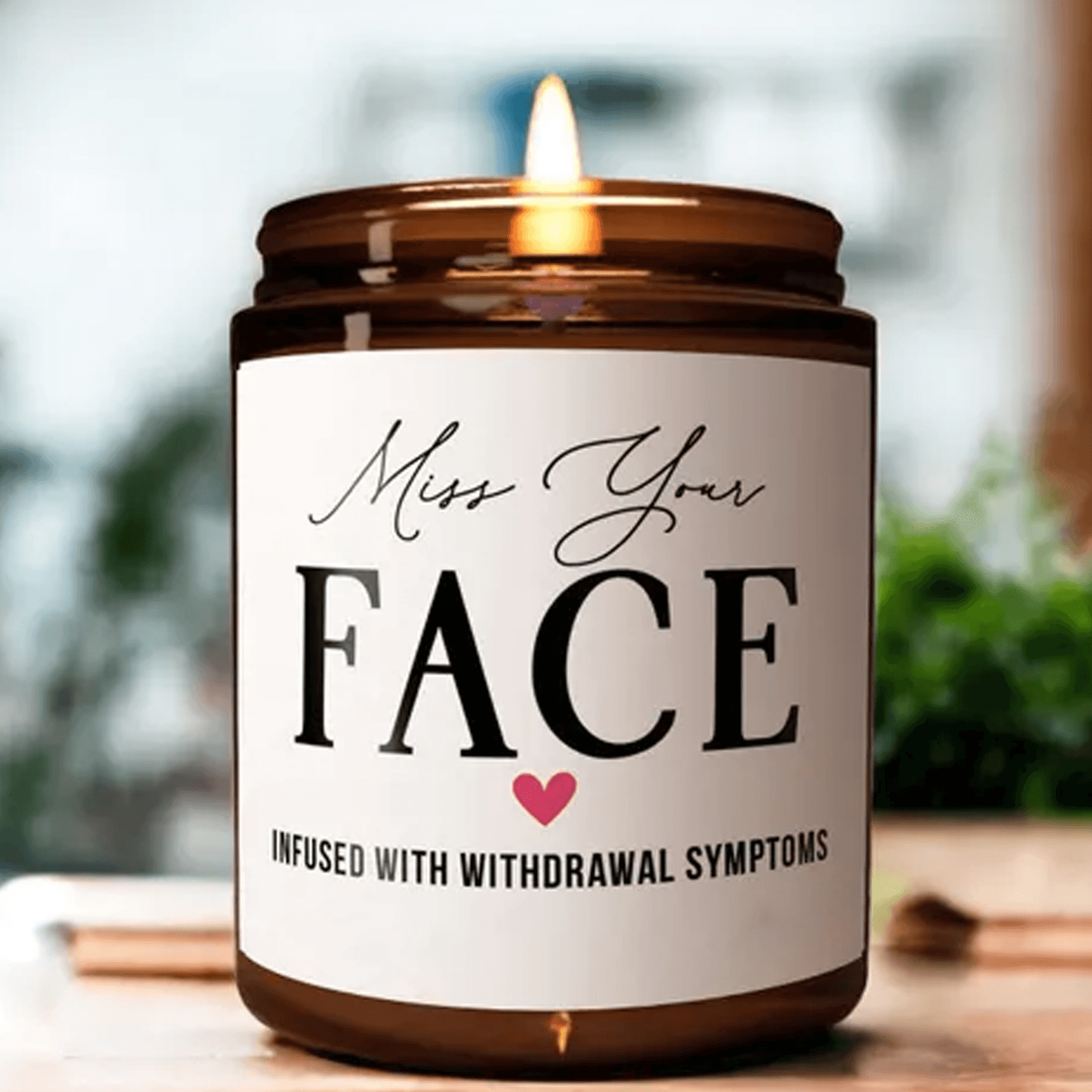 i miss your face candle, funny best friend soy candle, long distance friendship gift, thinking of you gift, 9oz soy cand
