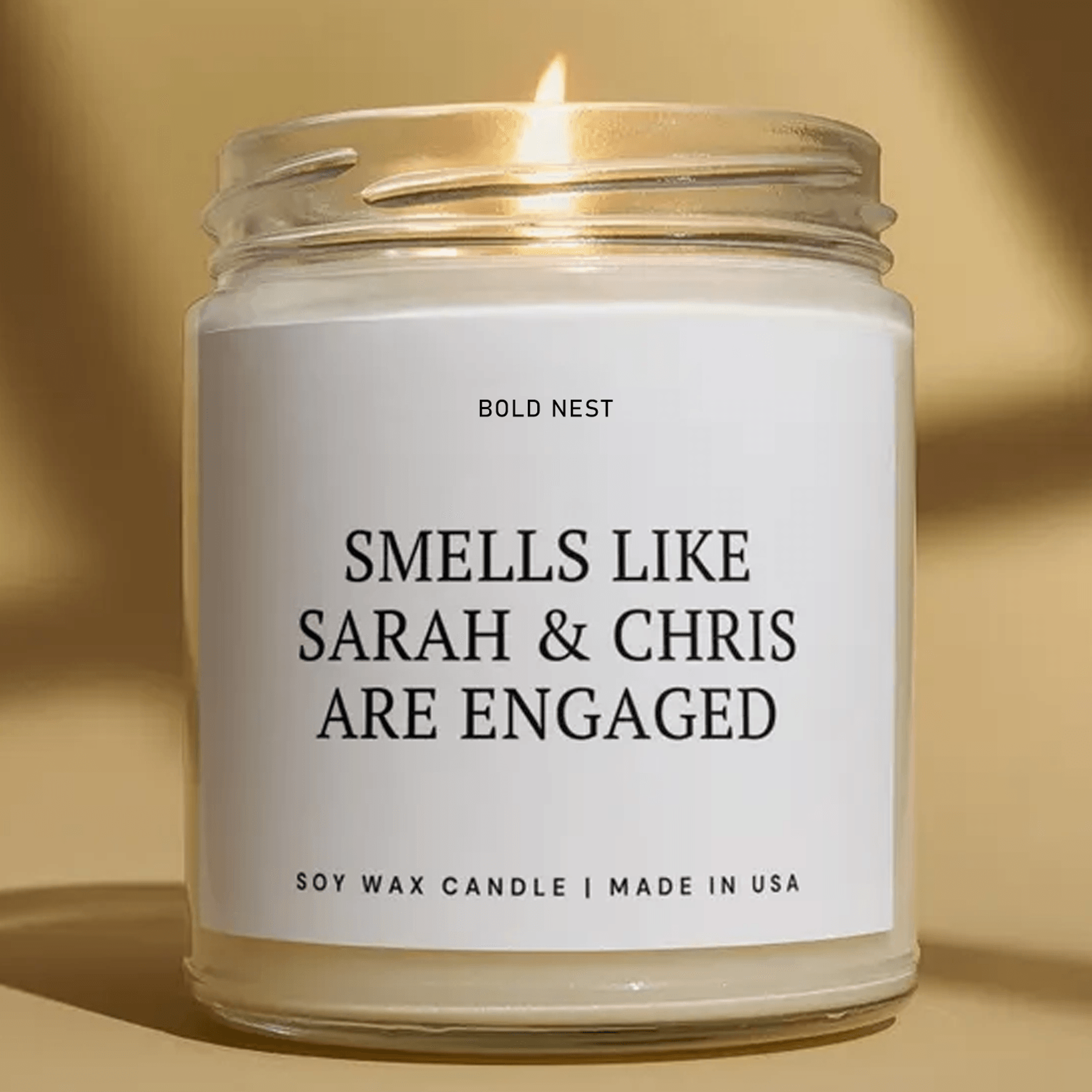 personalized engagement candle, funny bride to be gift, custom soy candle, bridal shower gift, fiancee keepsake