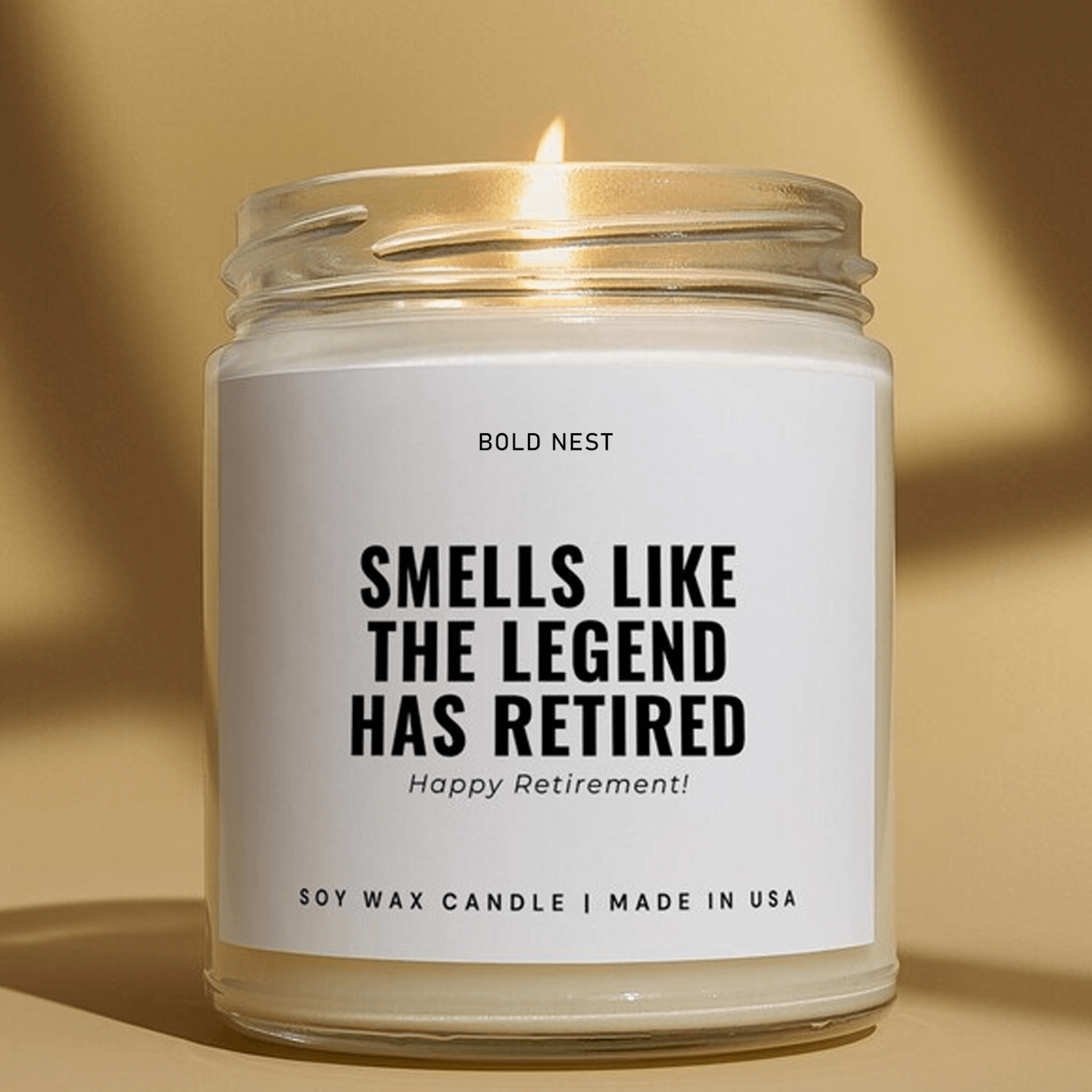 funny retirement candle, happy retirement gift, retirement party soy candle, coworker farewell gift, retirement keepsake