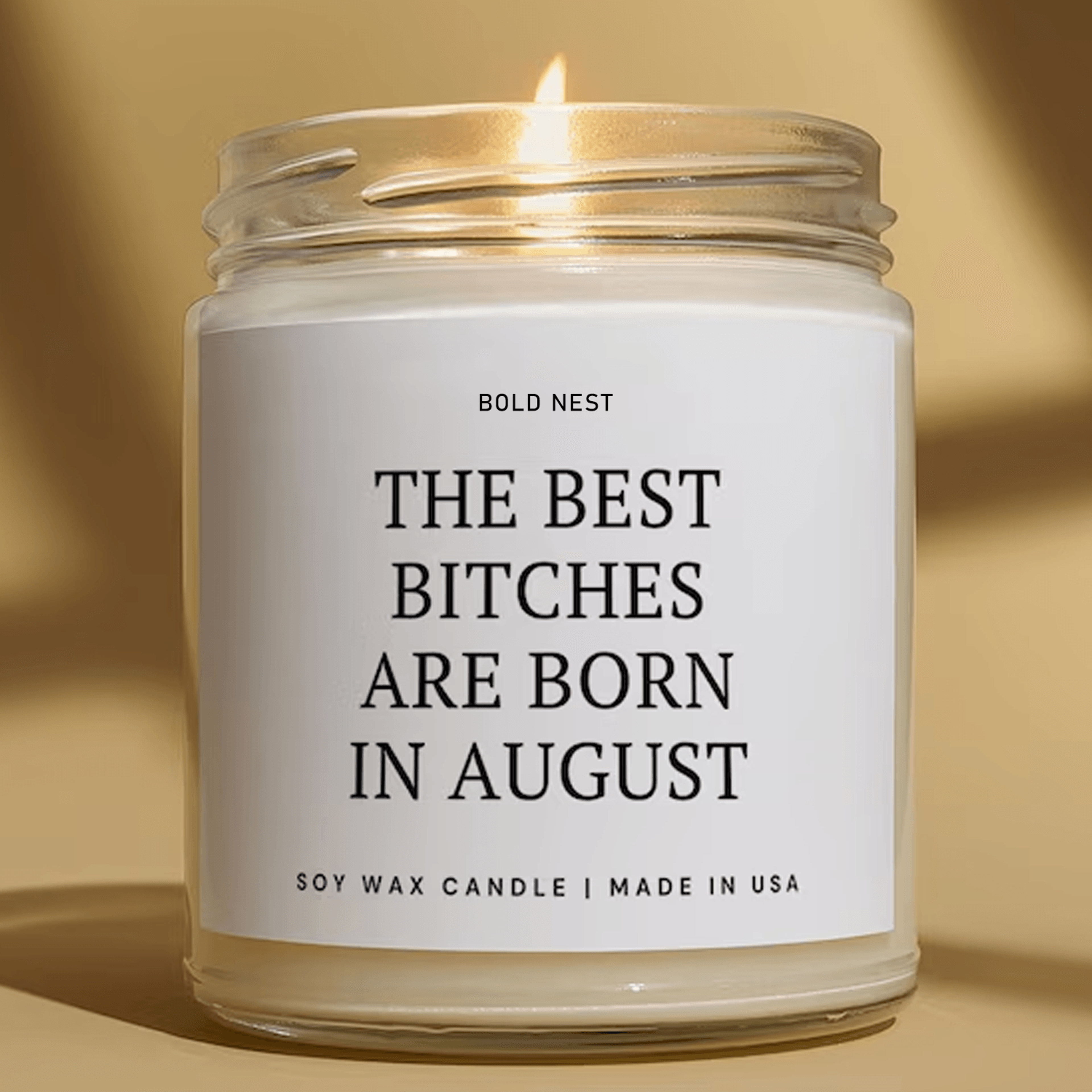 funny august birthday candle, best friend birthday gift, bad influence soy candle, leo virgo birthday present