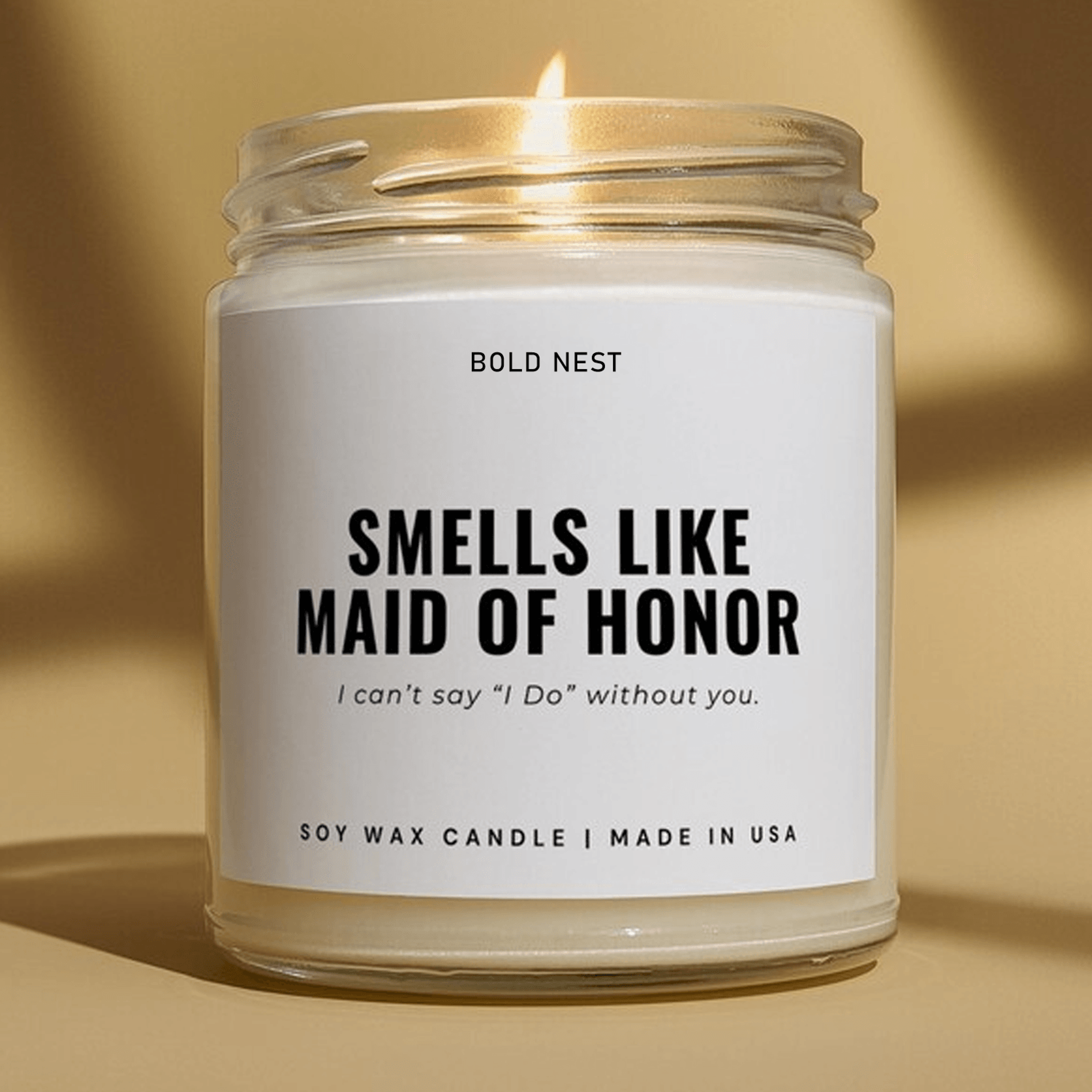 maid of honor proposal candle, funny moh gift, will you be my maid of honor, bridesmaid proposal soy candle