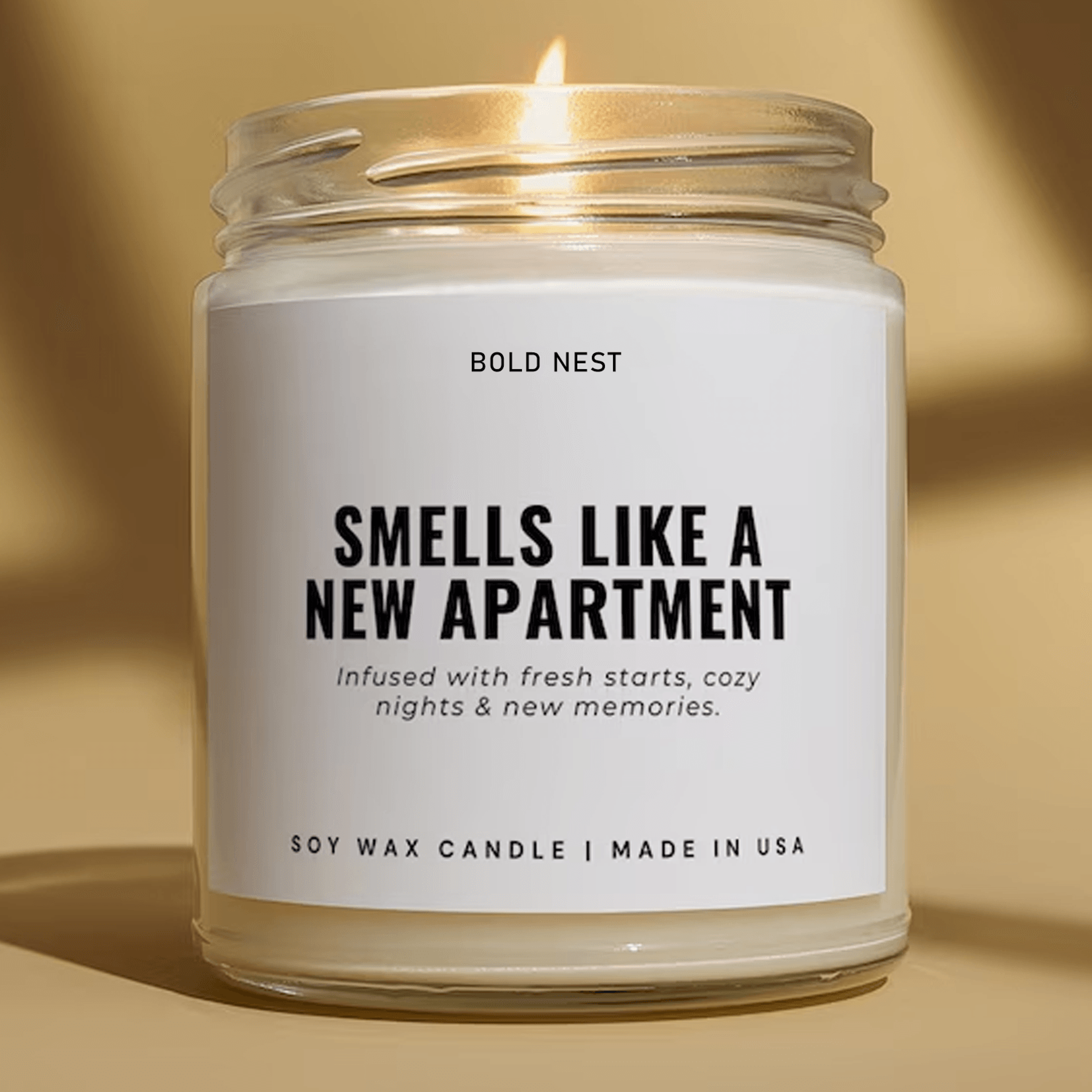 new apartment candle, housewarming gift, first apartment soy candle, moving gift, new home keepsake for friends