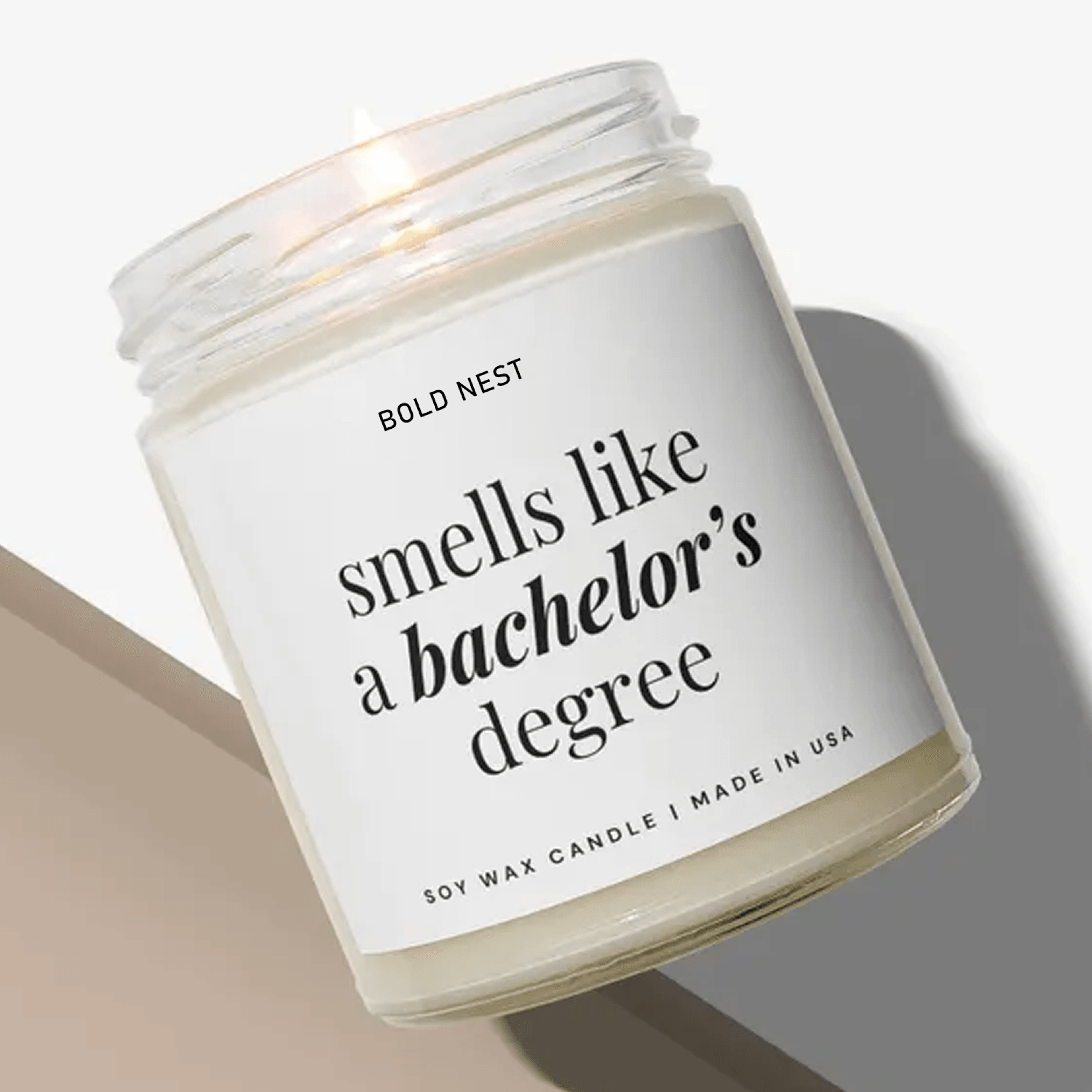 bachelor's degree candle, graduation gift for college graduate, congrats grad soy candle, class of 2026 gift, bachelor d