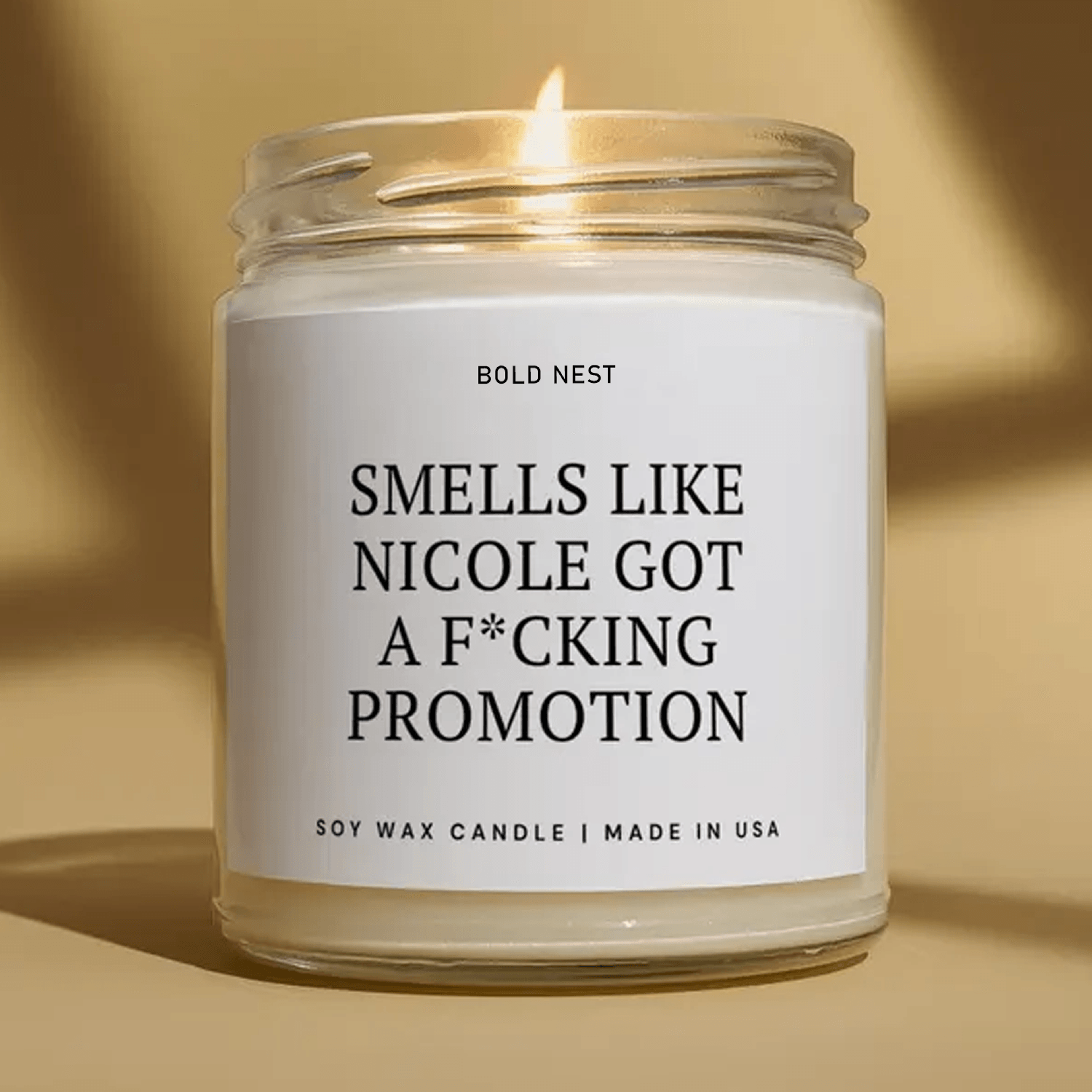 personalized promotion candle, job promotion gift, congratulations promotion gift, new job candle, custom coworker soy c