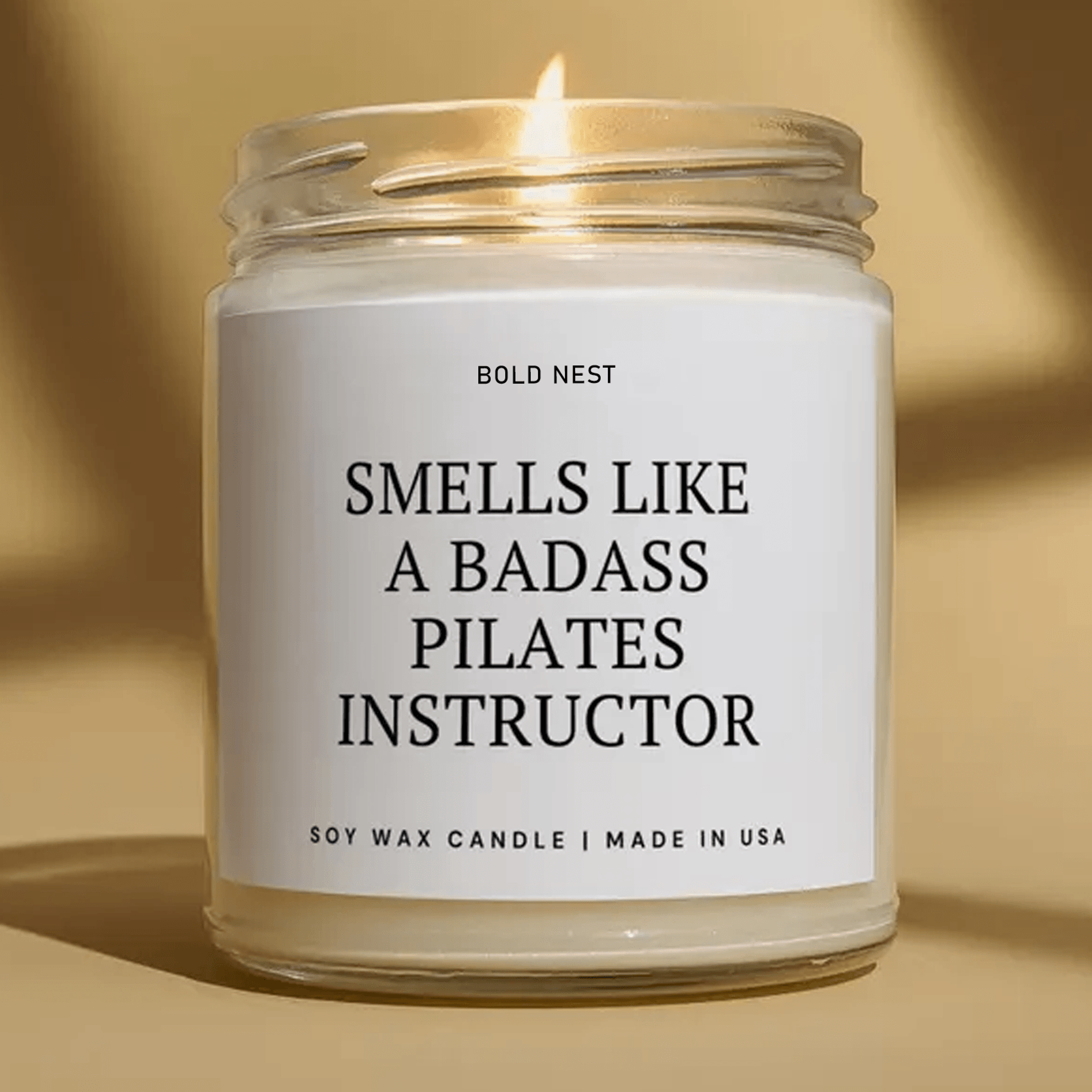 funny pilates instructor candle, pilates teacher gift, pilates coach soy candle, fitness instructor gift, thank you pila