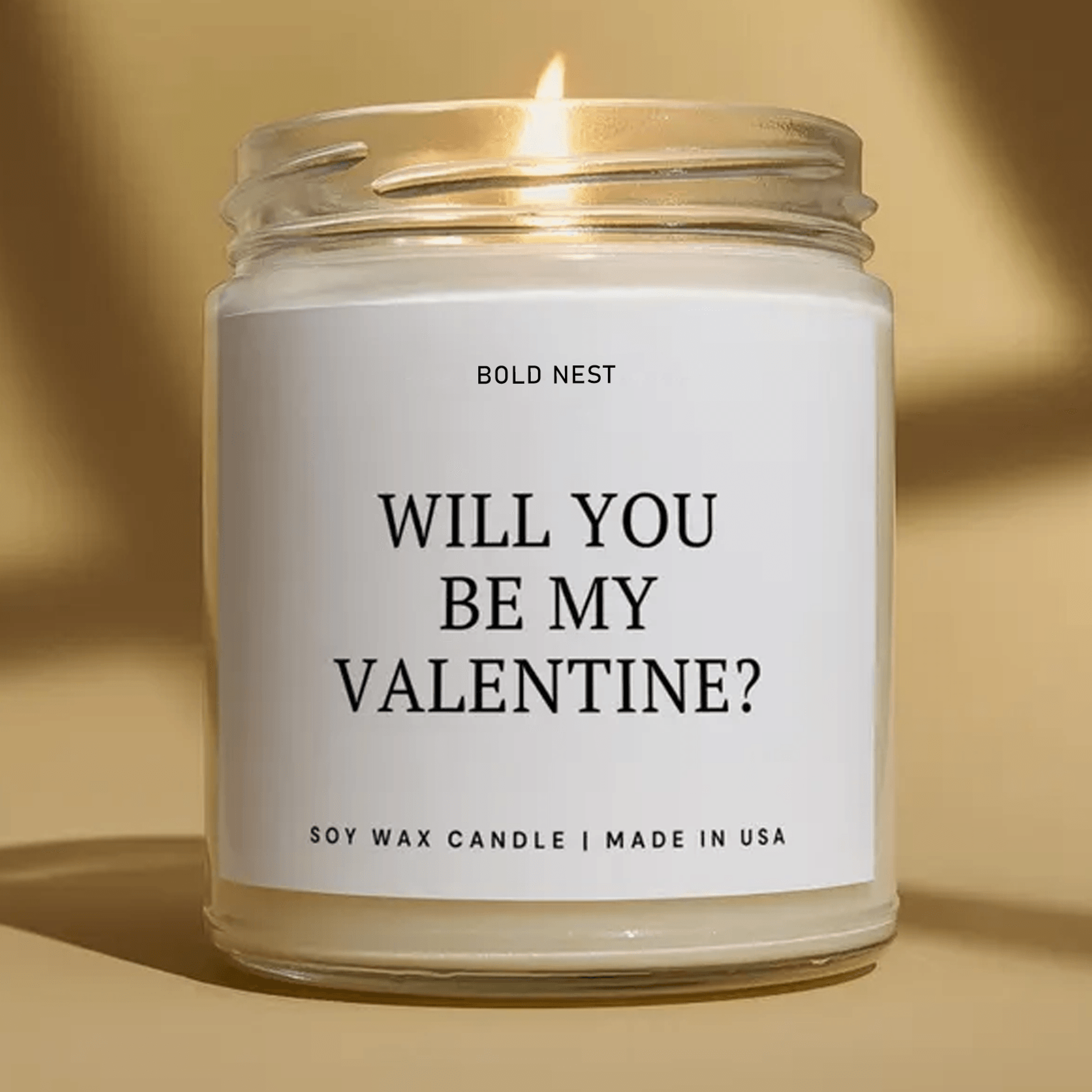 will you be my valentine candle, valentine's day proposal gift, romantic soy candle, boyfriend girlfriend gift, couples