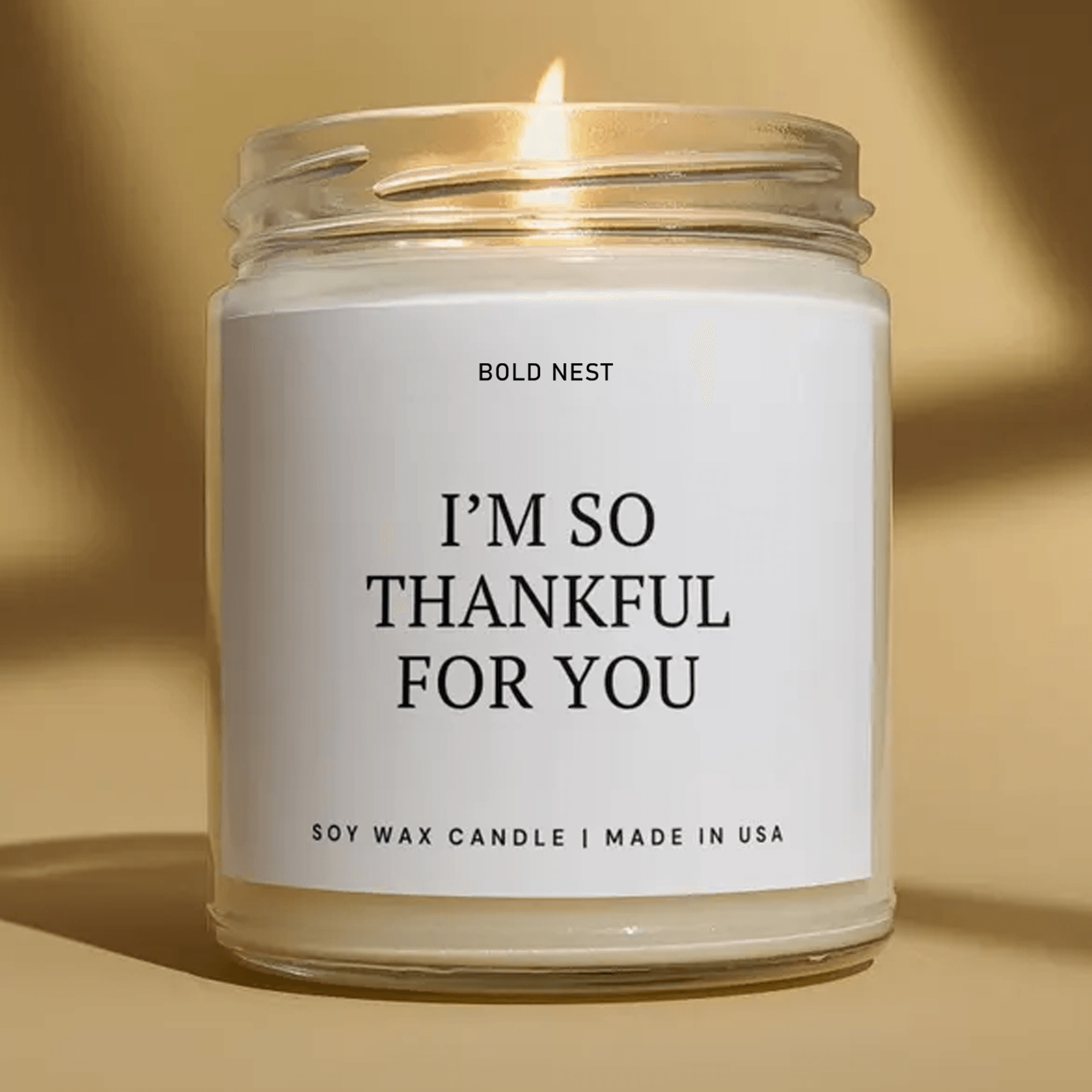 thankful for you candle, thanksgiving gift, thank you candle, friendsgiving gift, hostess gift, fall candle decor