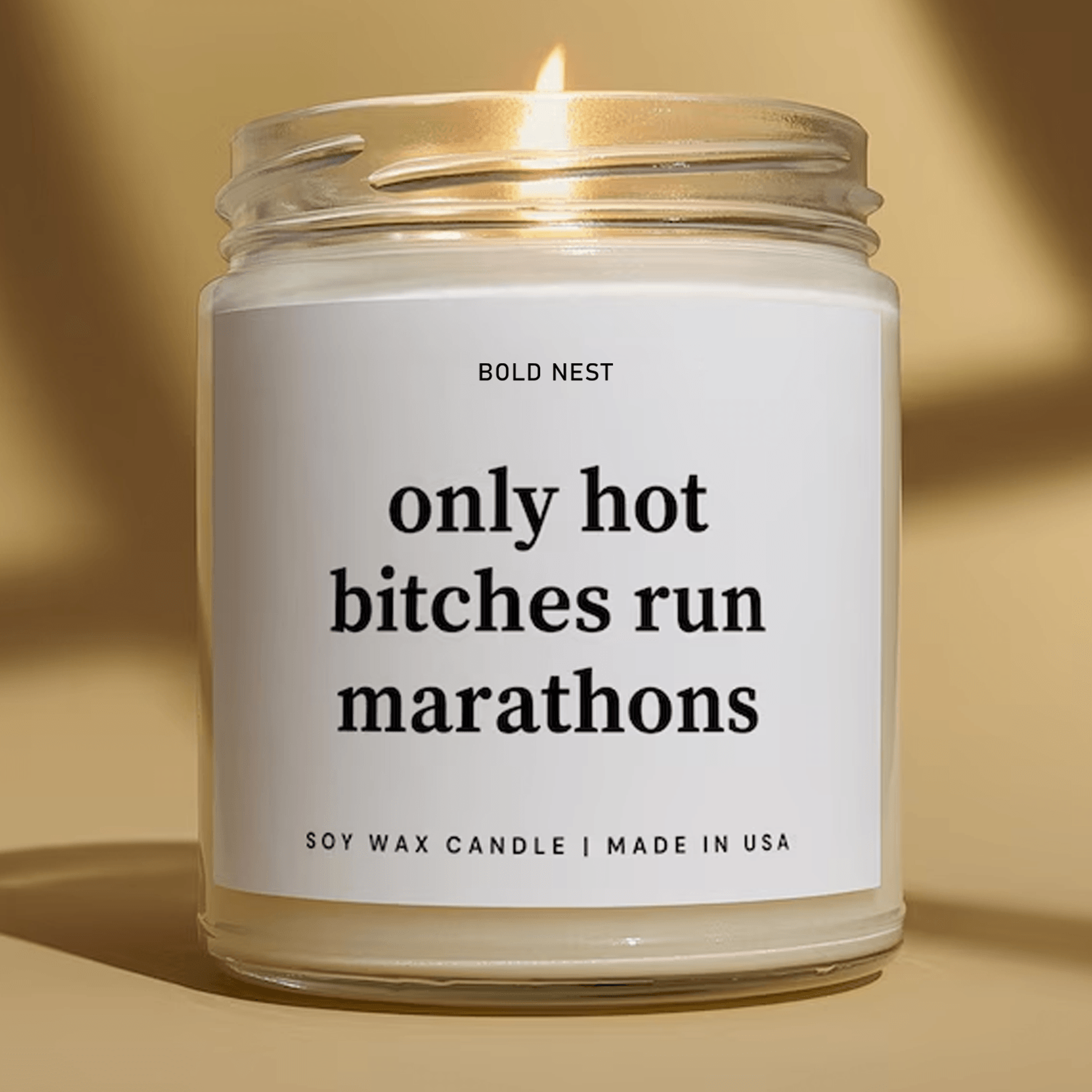 funny marathon runner candle, marathon gift, running gift for marathon runner, race finisher gift, runner candle for wom