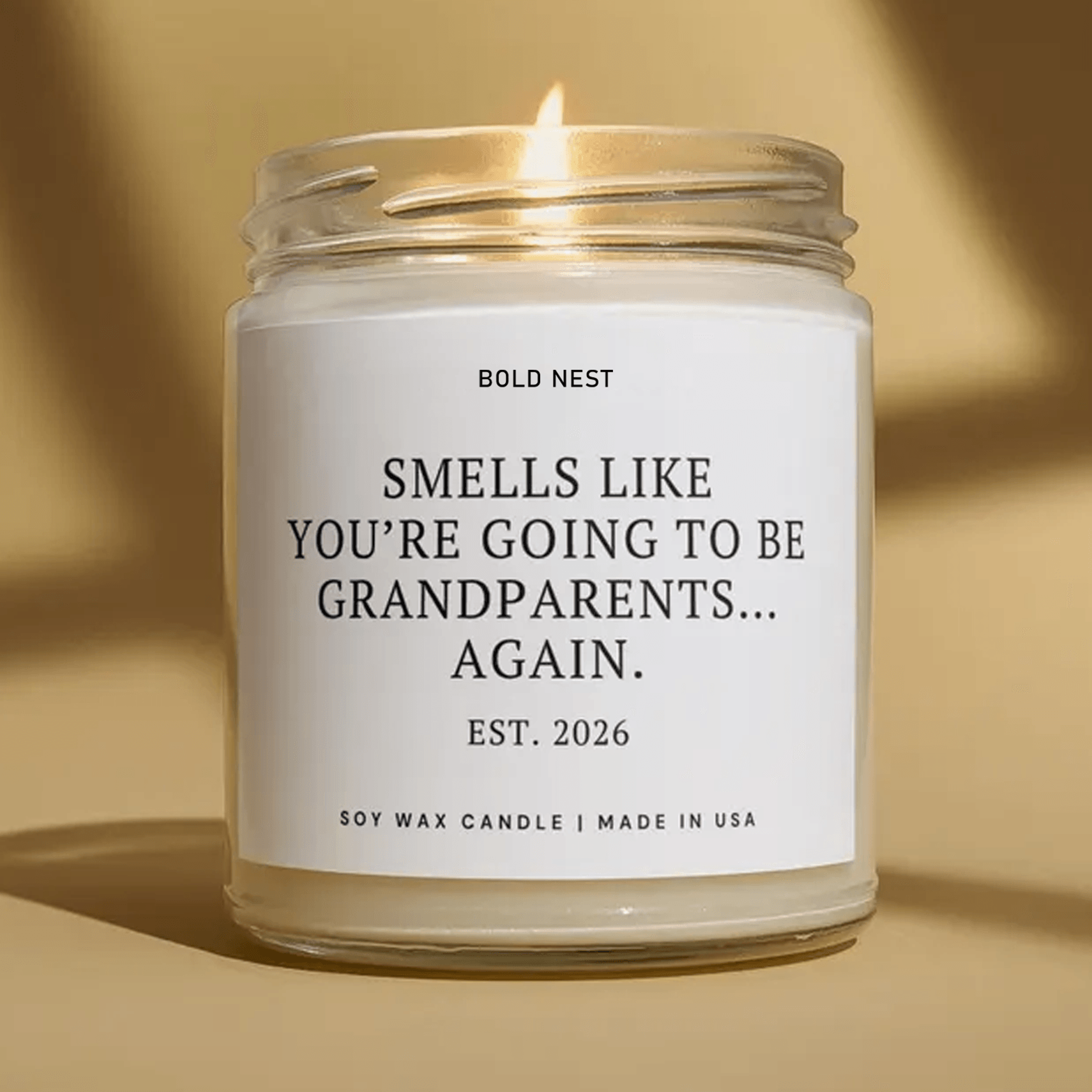 grandparents pregnancy announcement candle, baby reveal gift for grandma grandpa, new grandparents gift, personalized pr