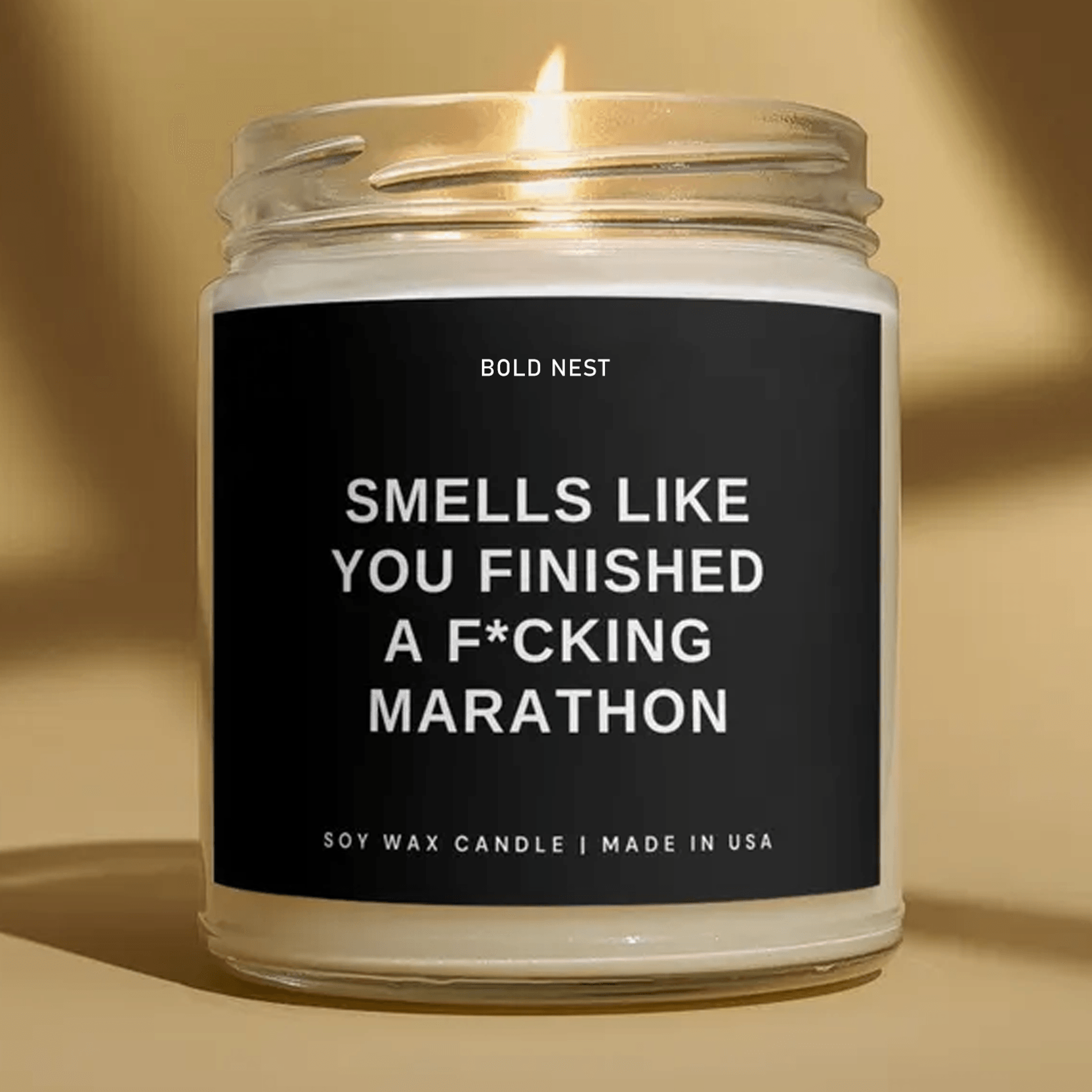 marathon candle gift, first marathon gift, marathon runner candle, running gift for runner, marathon finisher gift
