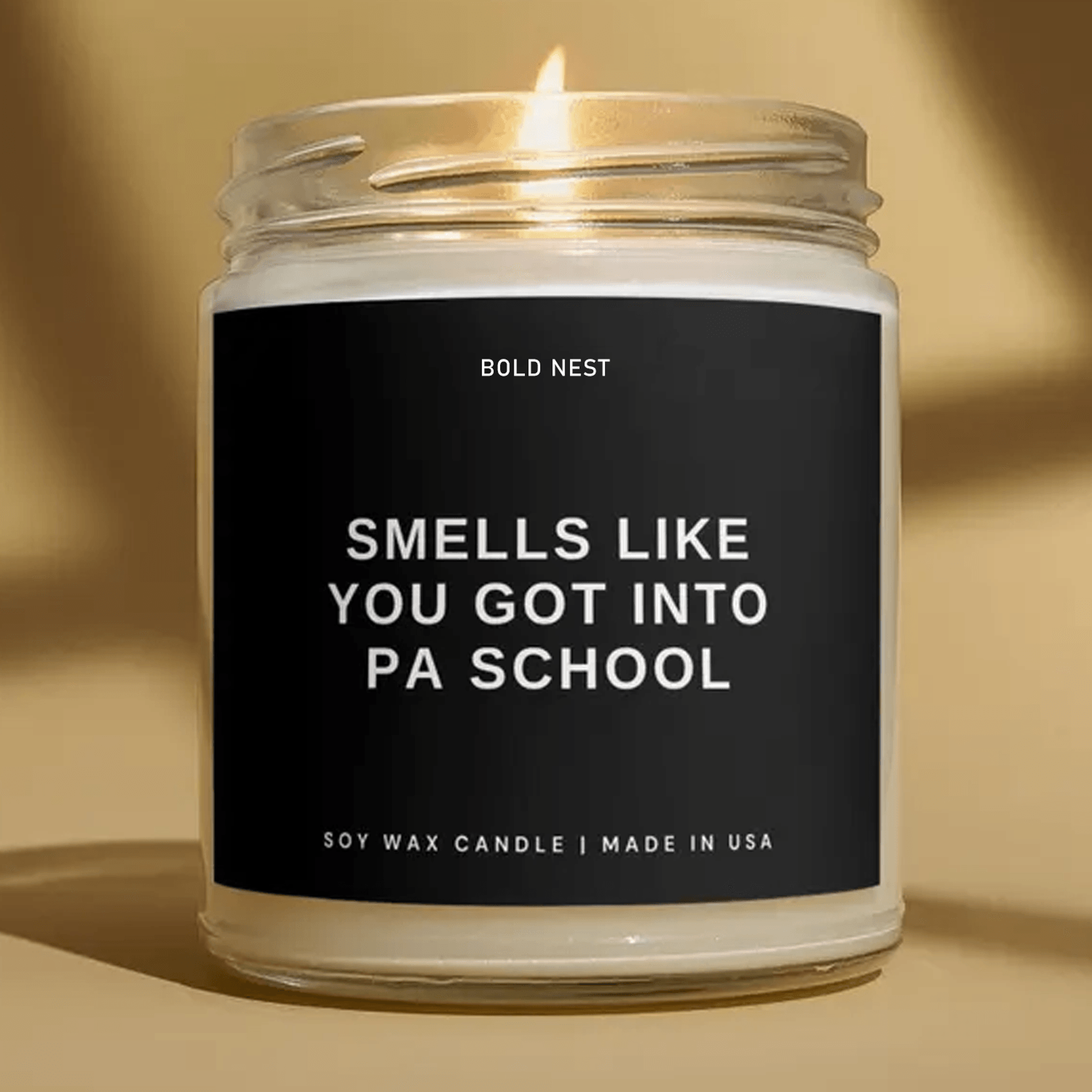 pa school acceptance candle, future physician assistant gift, pa student gift, medical school acceptance candle, white c