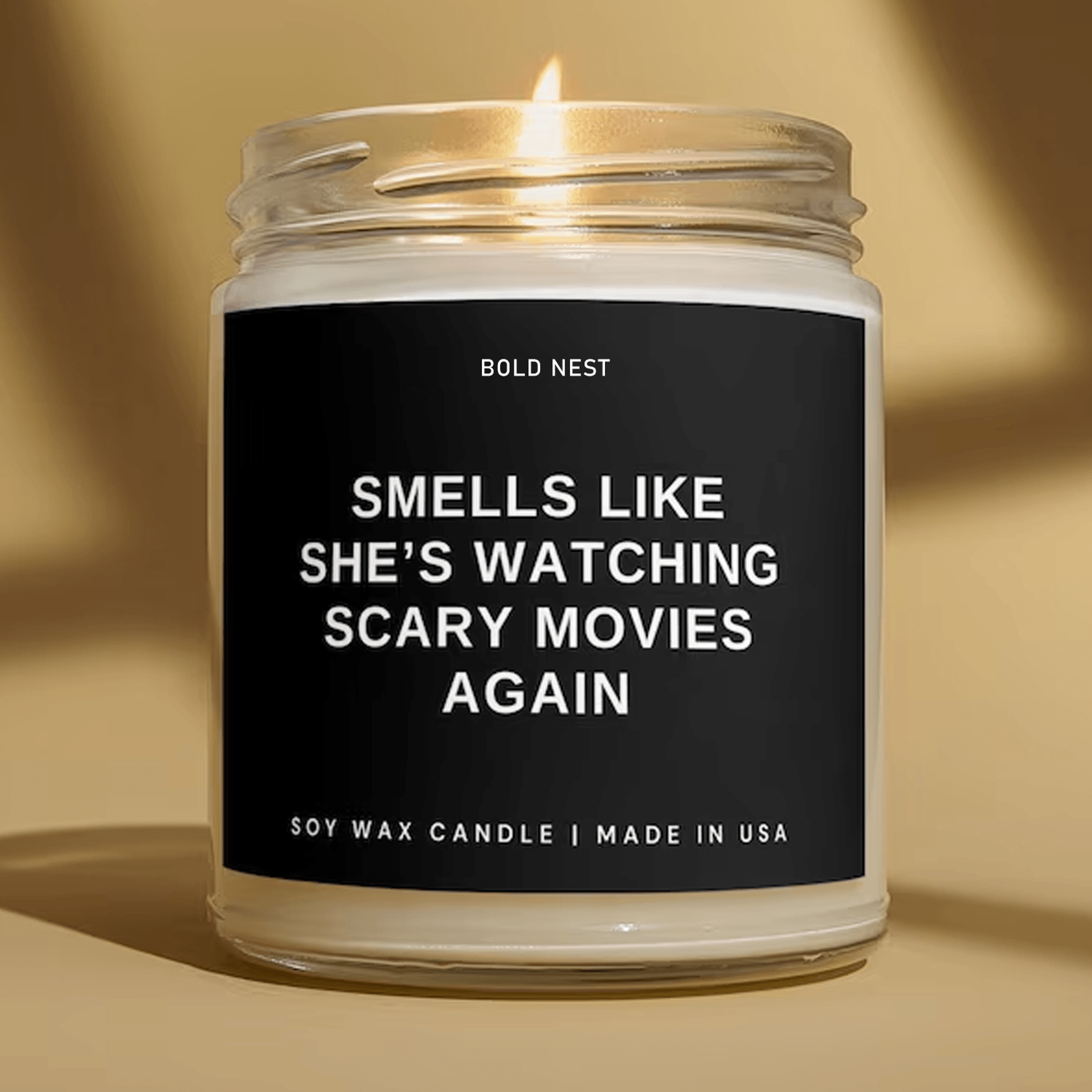 funny halloween candle, horror movie candle, spooky season gift, halloween gift for horror lovers, scary movie candle