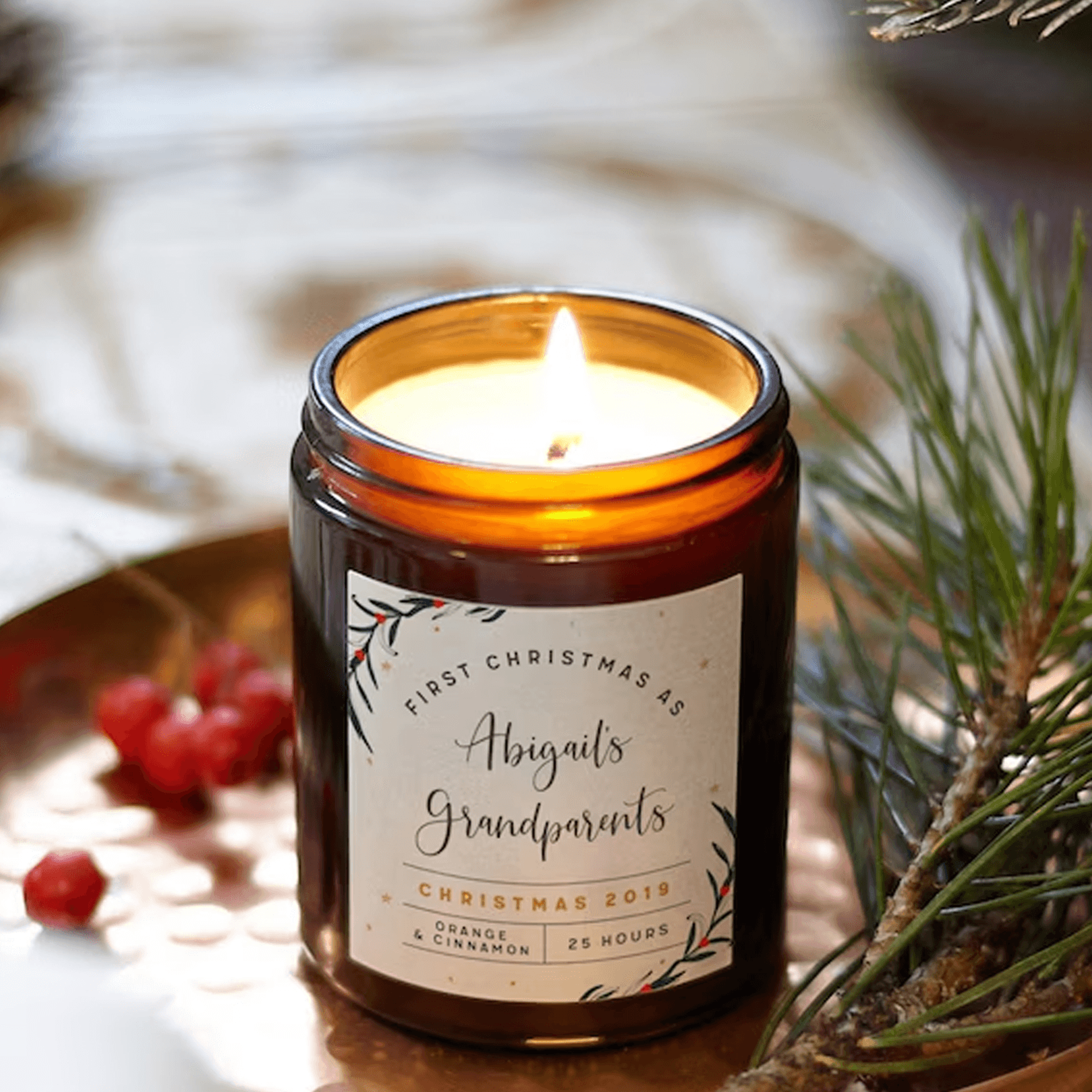 first christmas as grandparents candle, personalized grandma grandpa gift, new grandparents soy wax candle, xmas keepsak
