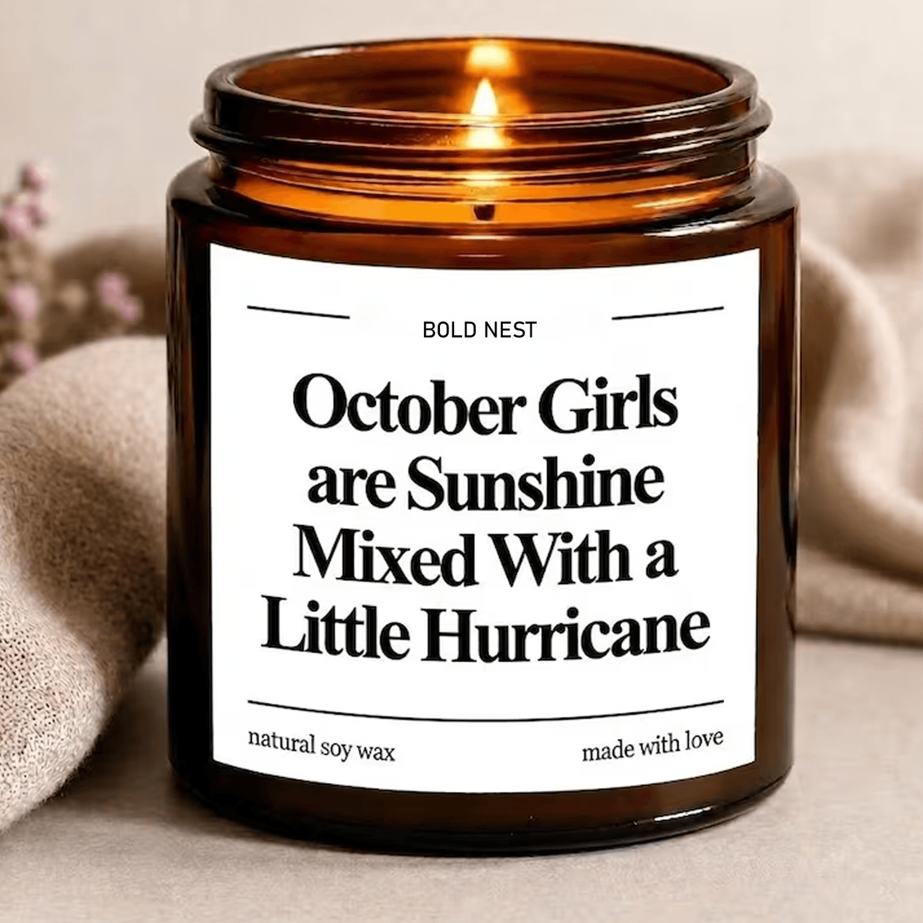 october birthday candle, funny birthday gift for her, libra scorpio gift, best friend birthday candle, fall gift