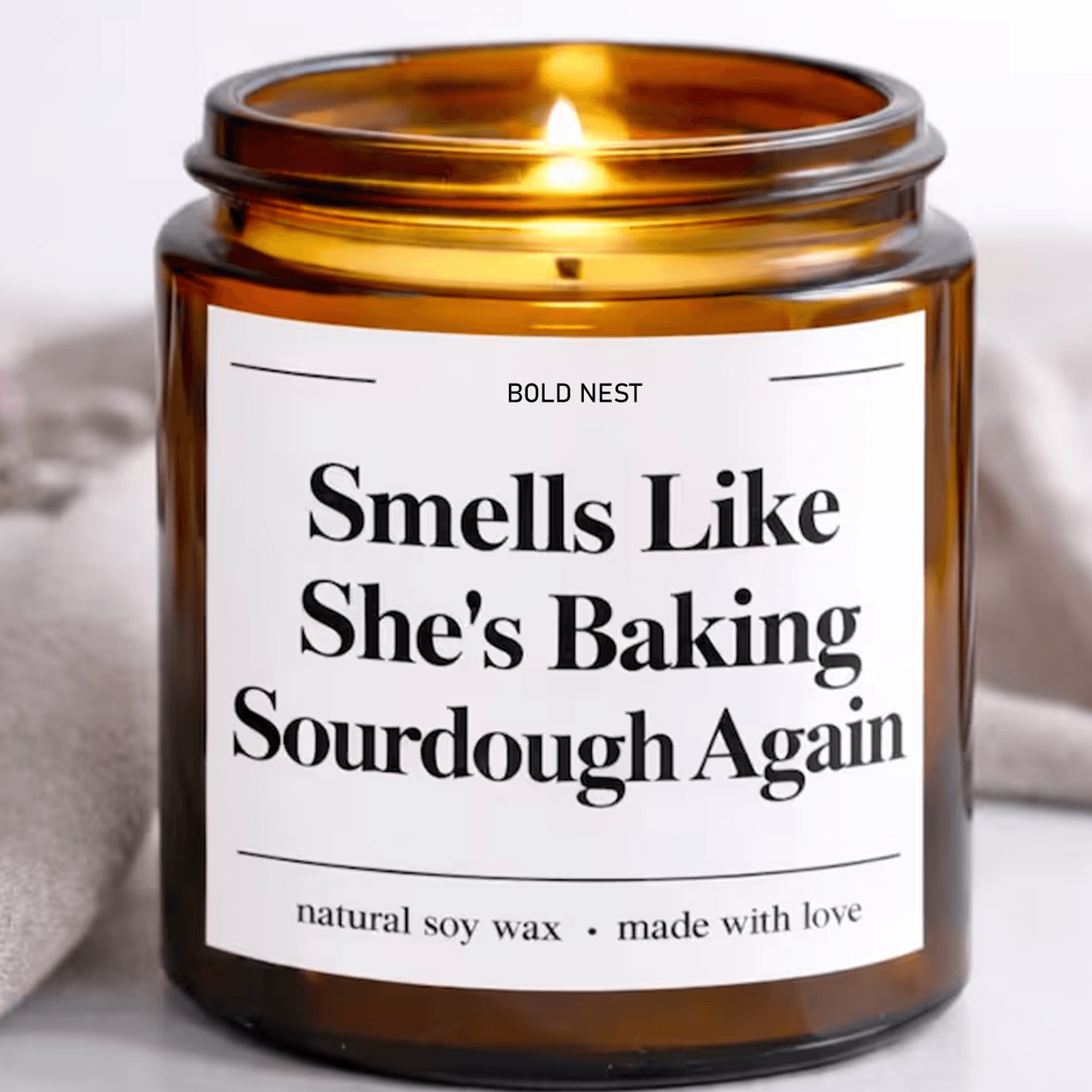 funny sourdough candle, gift for baker, sourdough starter gift, bread maker gift, baking lover gift for her