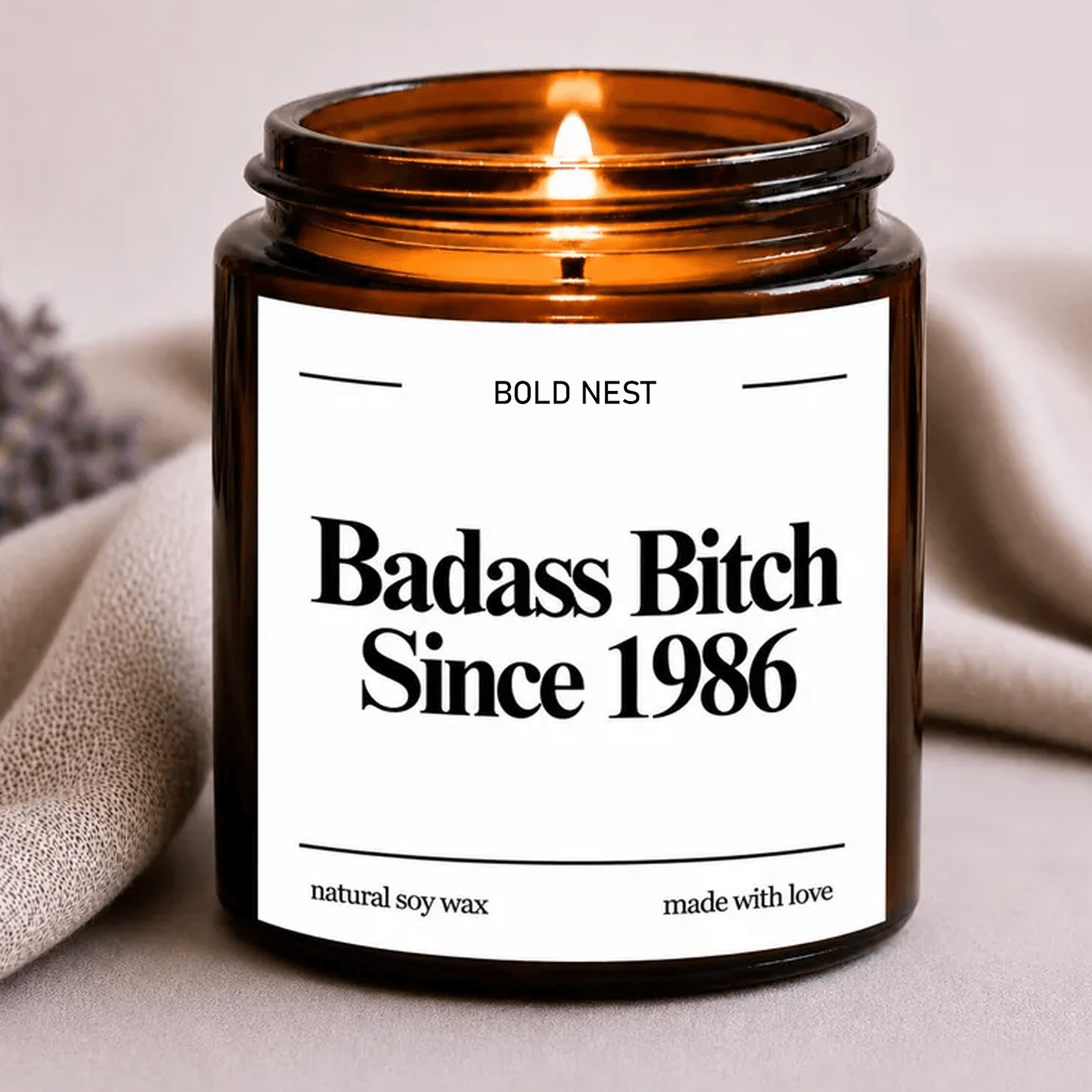 40th birthday candle for her, badass bitch since 1986, funny 40th birthday gift, sister best friend birthday gift