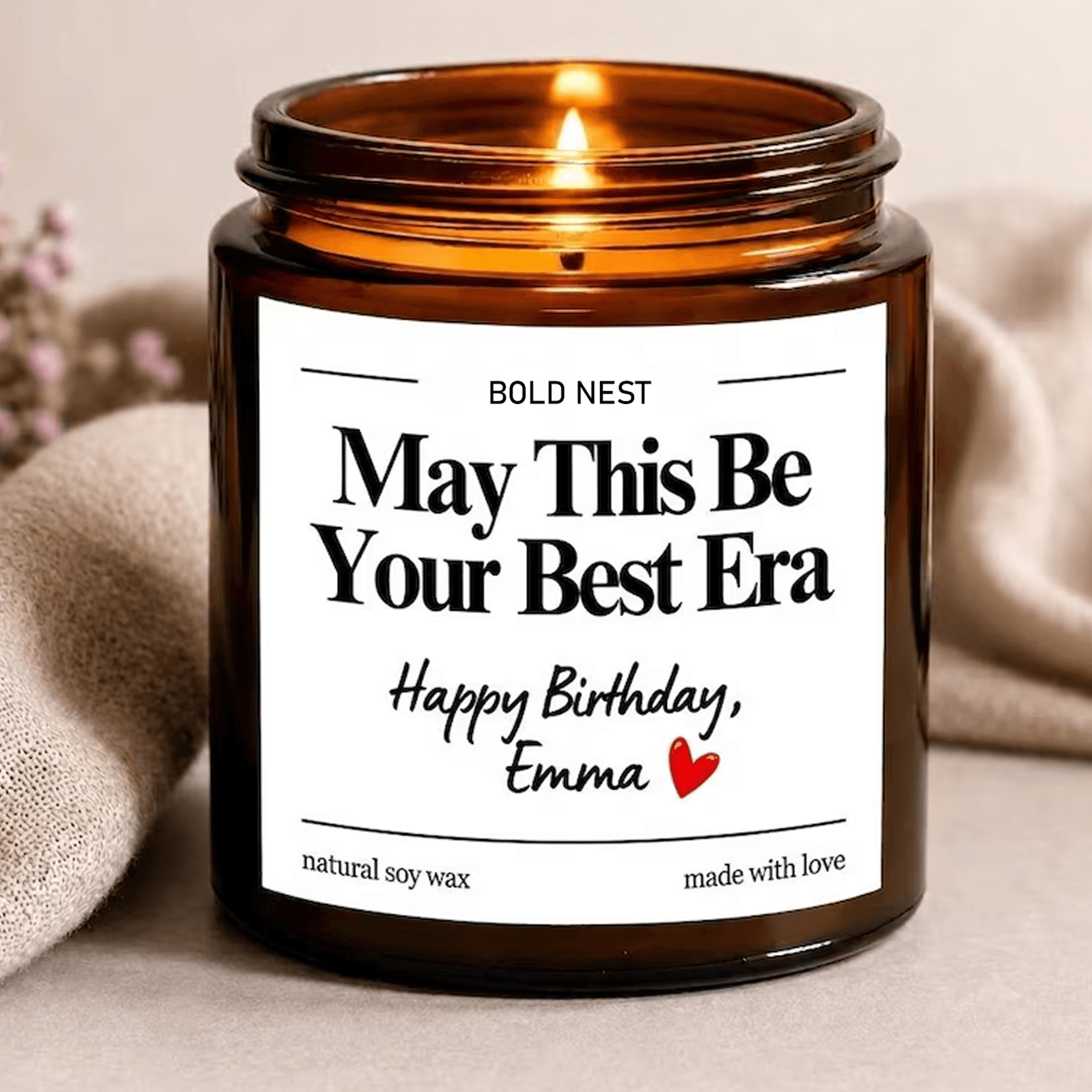 personalized birthday candle, may this be your best era, custom name birthday gift for her, best friend sister gift