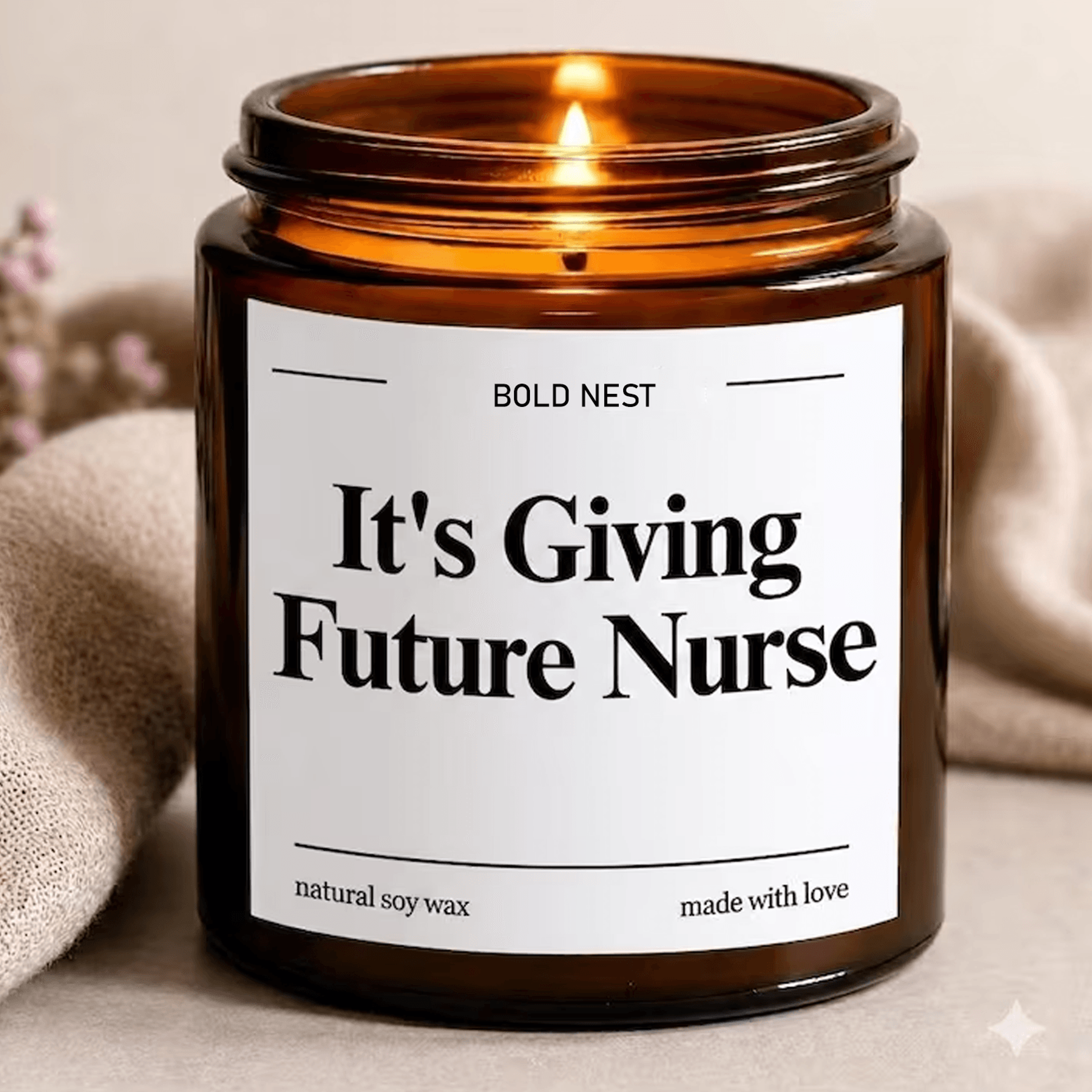 future nurse candle, funny nursing student gift, nursing school gift, nurse graduation gift, future rn gift for her