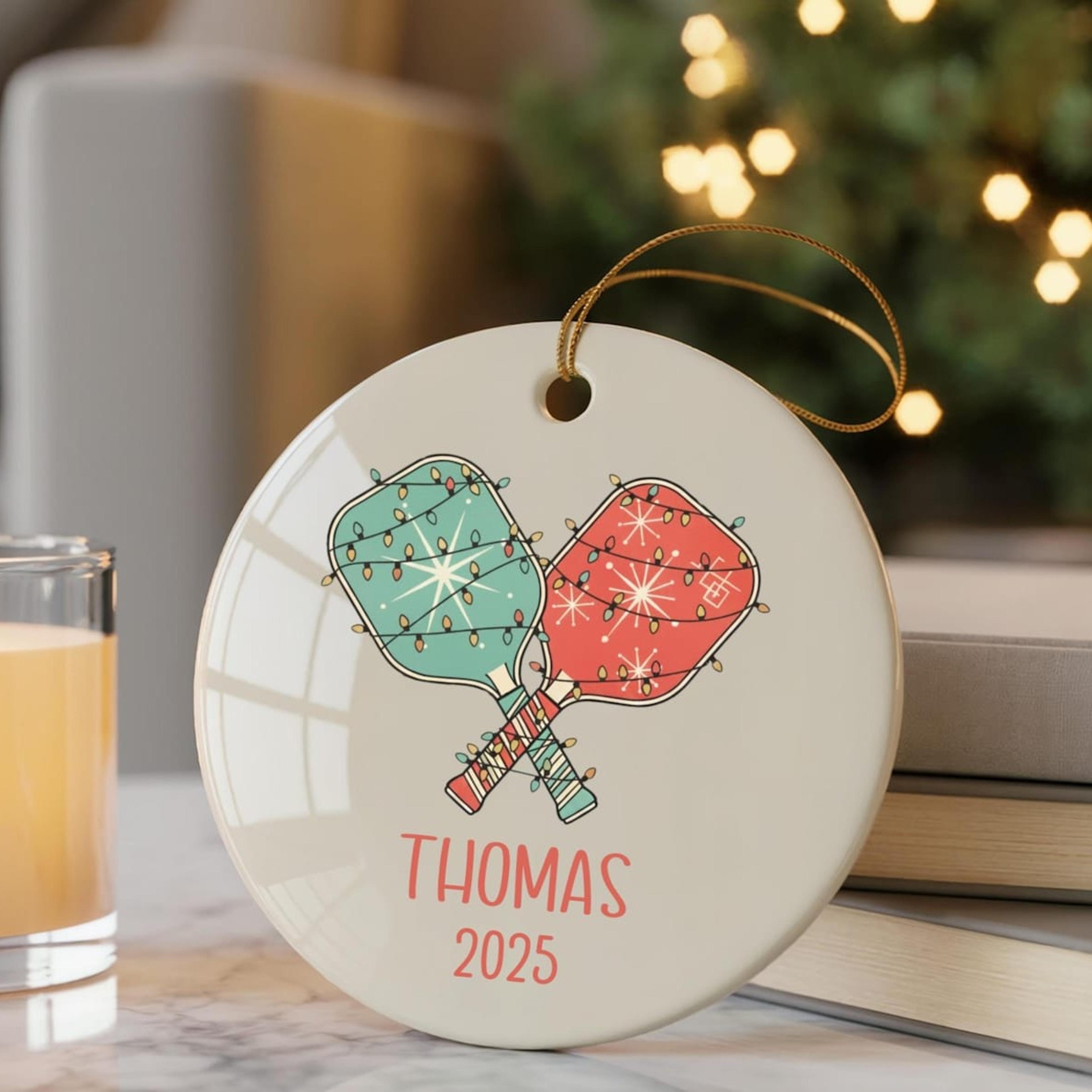 funny pickleball christmas ornament, custom pickleball ornament, personalized pickleball player gift, pickleball lover