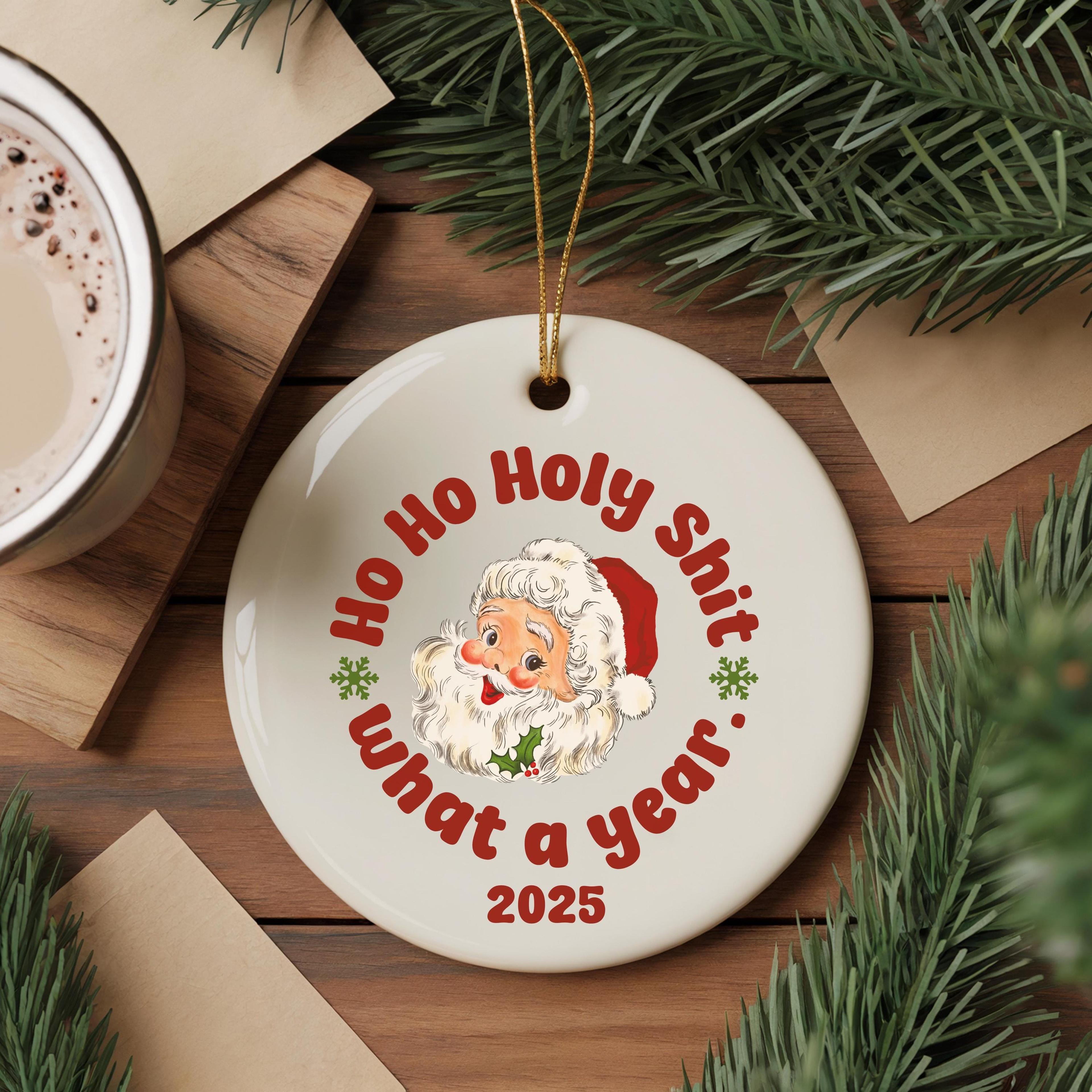 2025 bad year christmas ornament, funny christmas ornament, sarcastic holiday gift, novelty christmas tree decoration