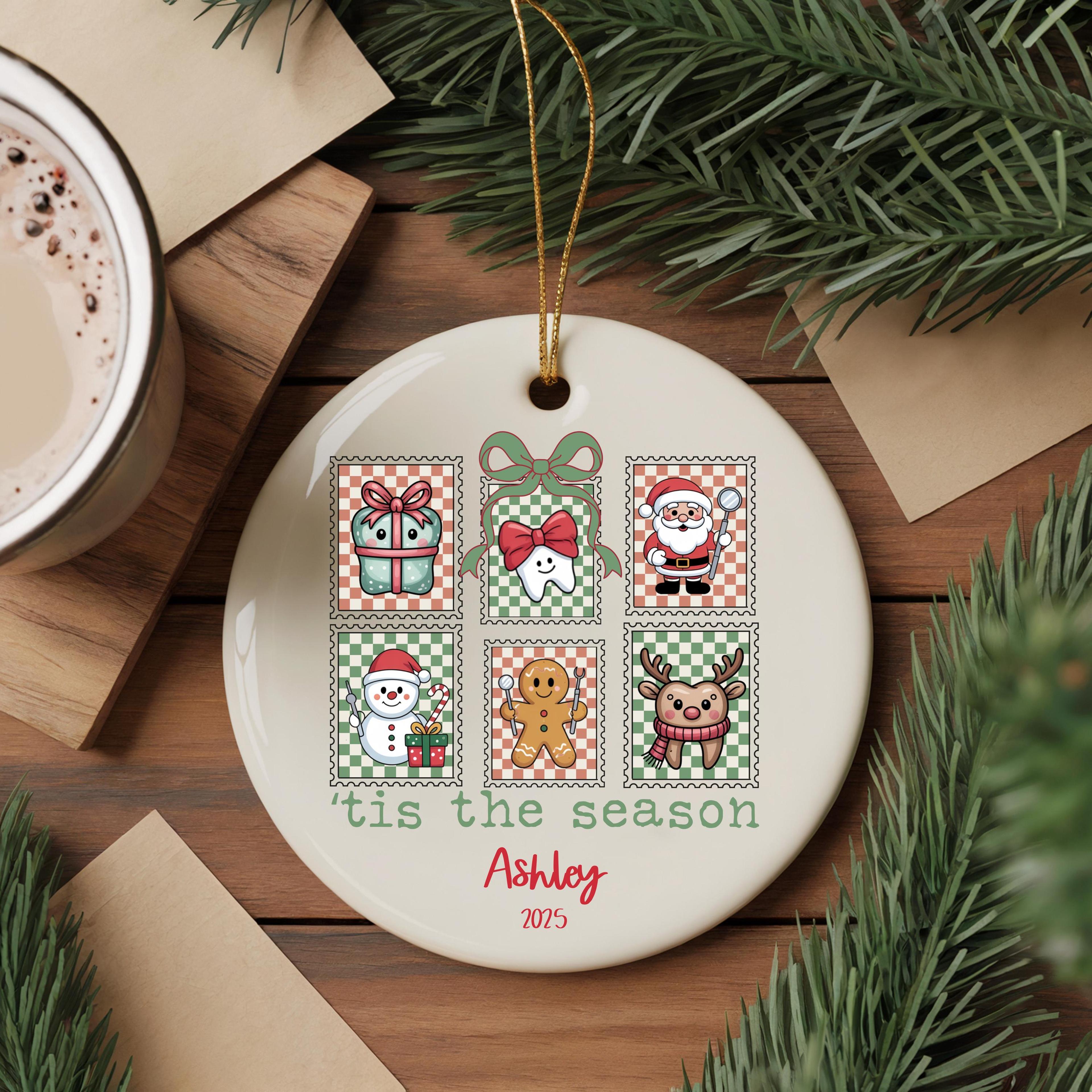custom dentist office christmas ornament, personalized dental practice ornament, dentist gift, dental hygienist christma