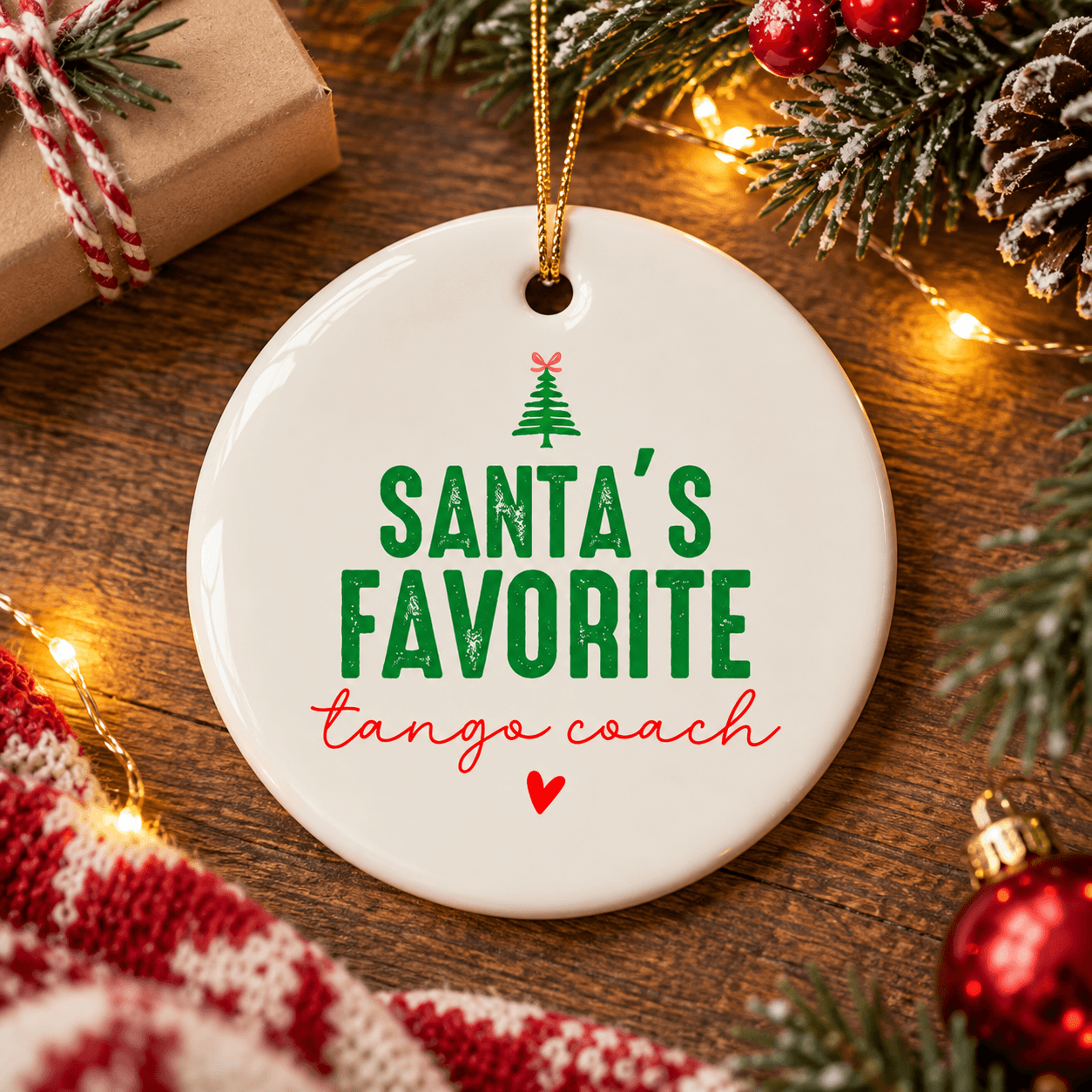 tango coach christmas ornament, santa's favorite dance teacher gift, tango instructor holiday keepsake, dancer xmas gift
