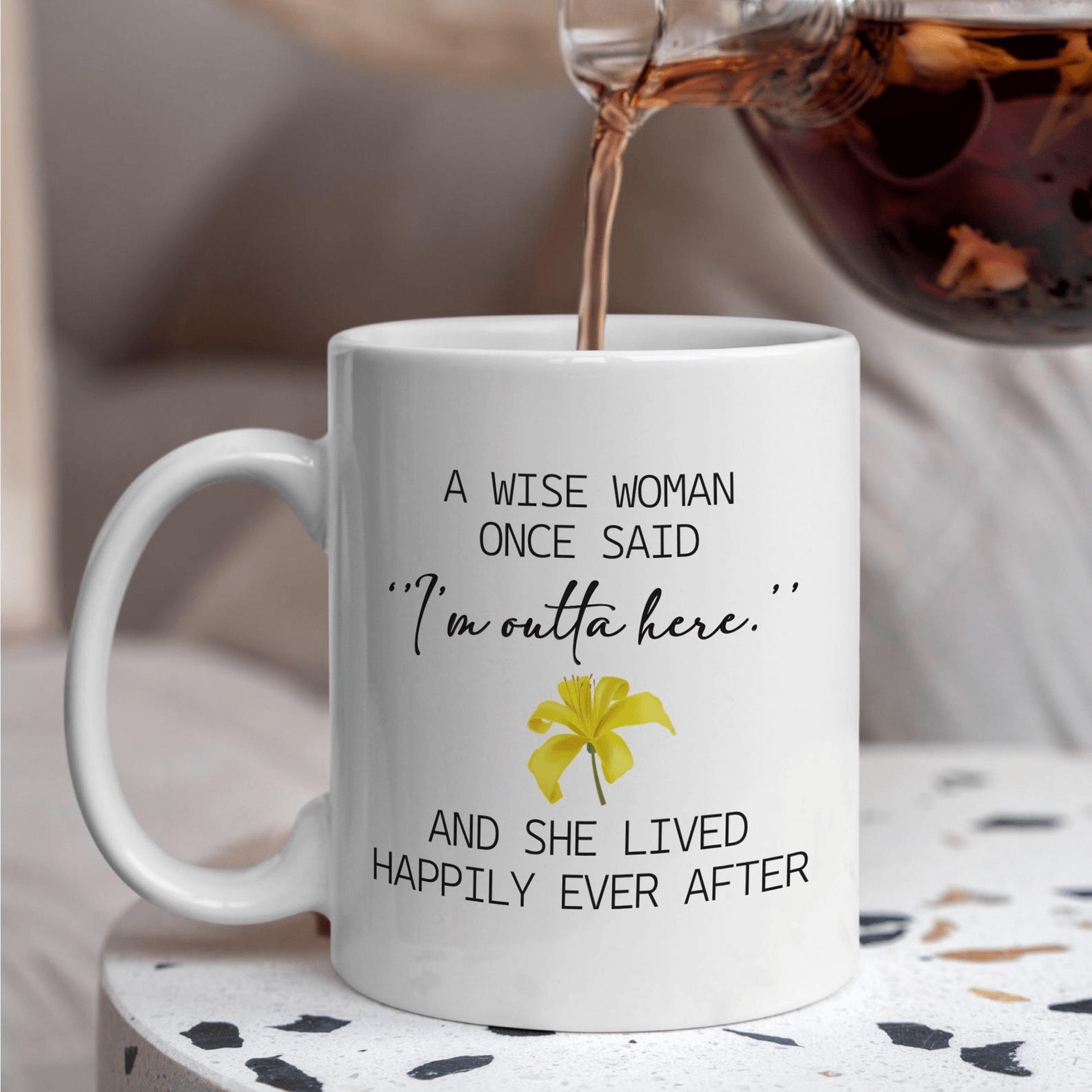a wise woman once said i m outta here retirement mug, funny women retirement gift coffee mug, ceramic happy retirement