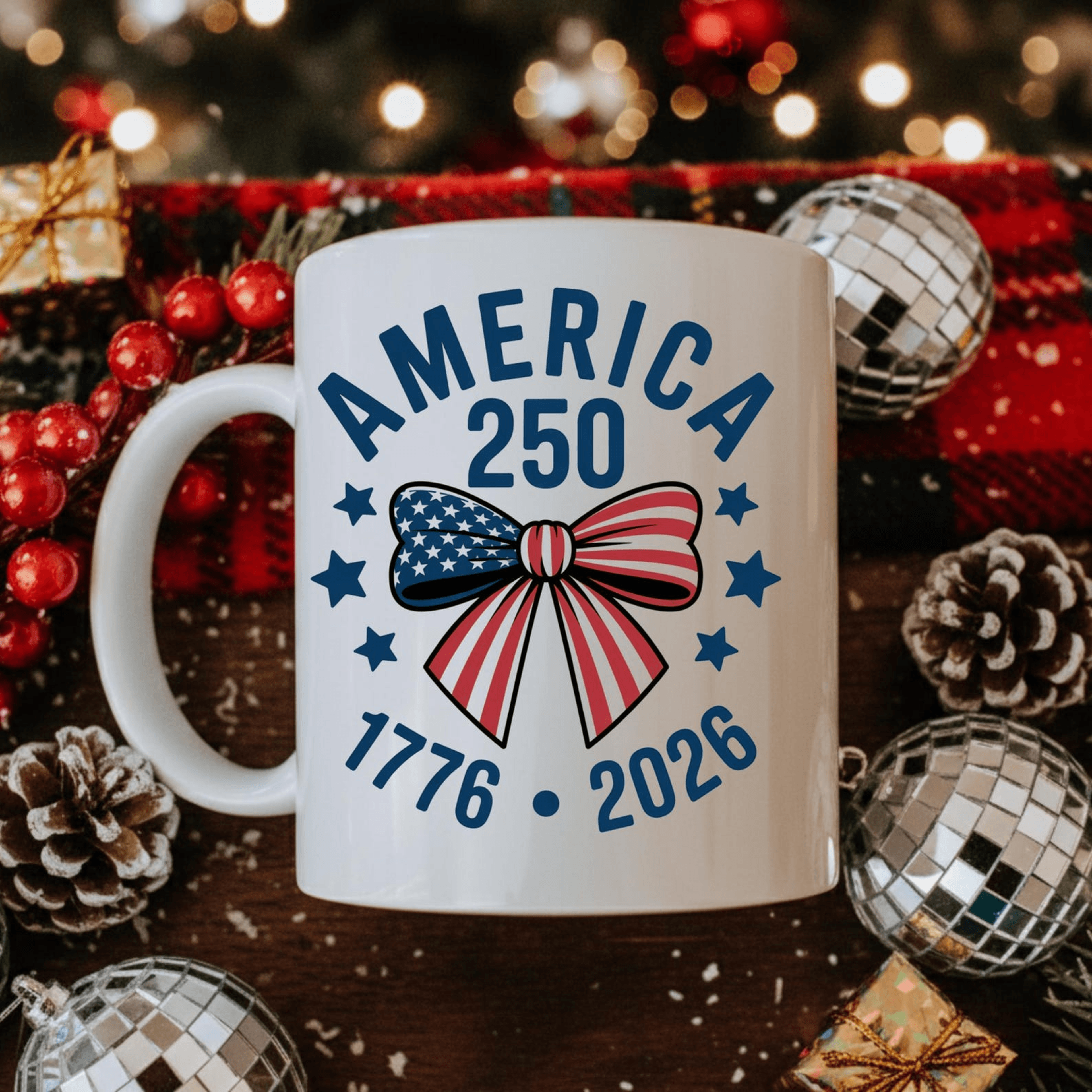 america 250 patriotic bow coffee mug – 4th of july independence day ceramic usa anniversary cup