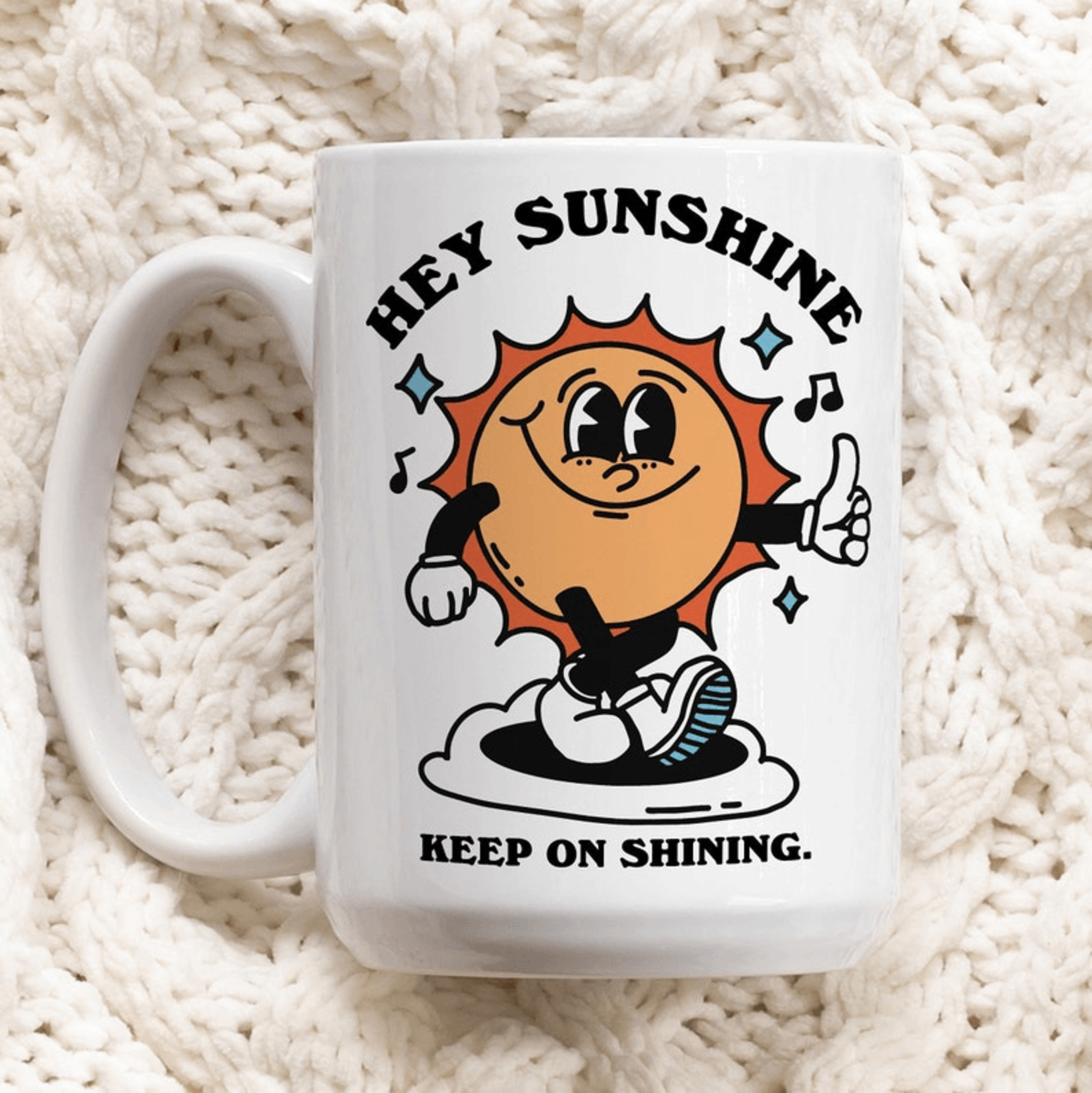 hey sunshine mug 15 oz positive coffee mug cute sun mug motivational ceramic cup happy gift idea