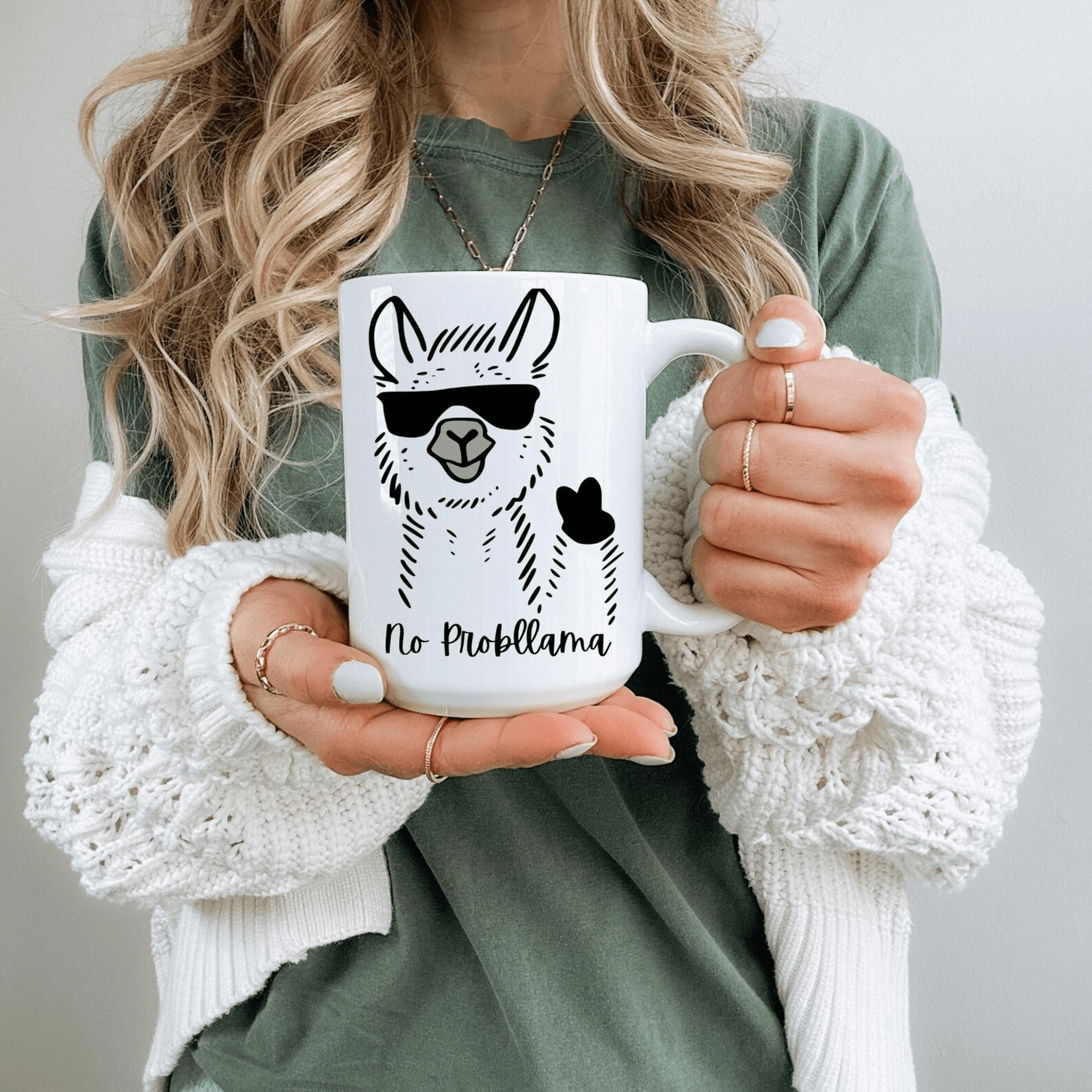no probllama funny llama coffee mug – cute animal lover gift cup for daily smiles