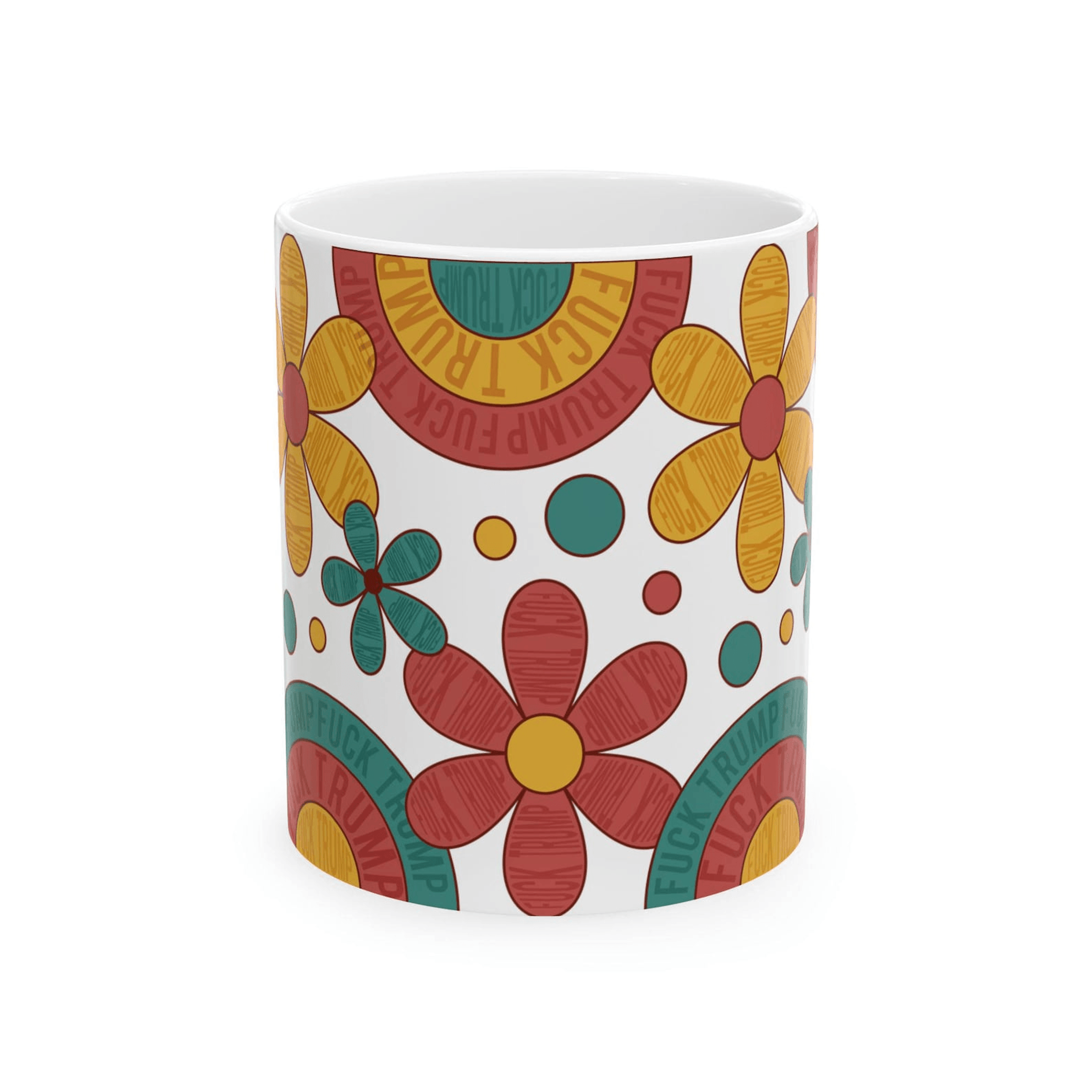 floral anti trump political humor mug – subtle ceramic coffee cup gift