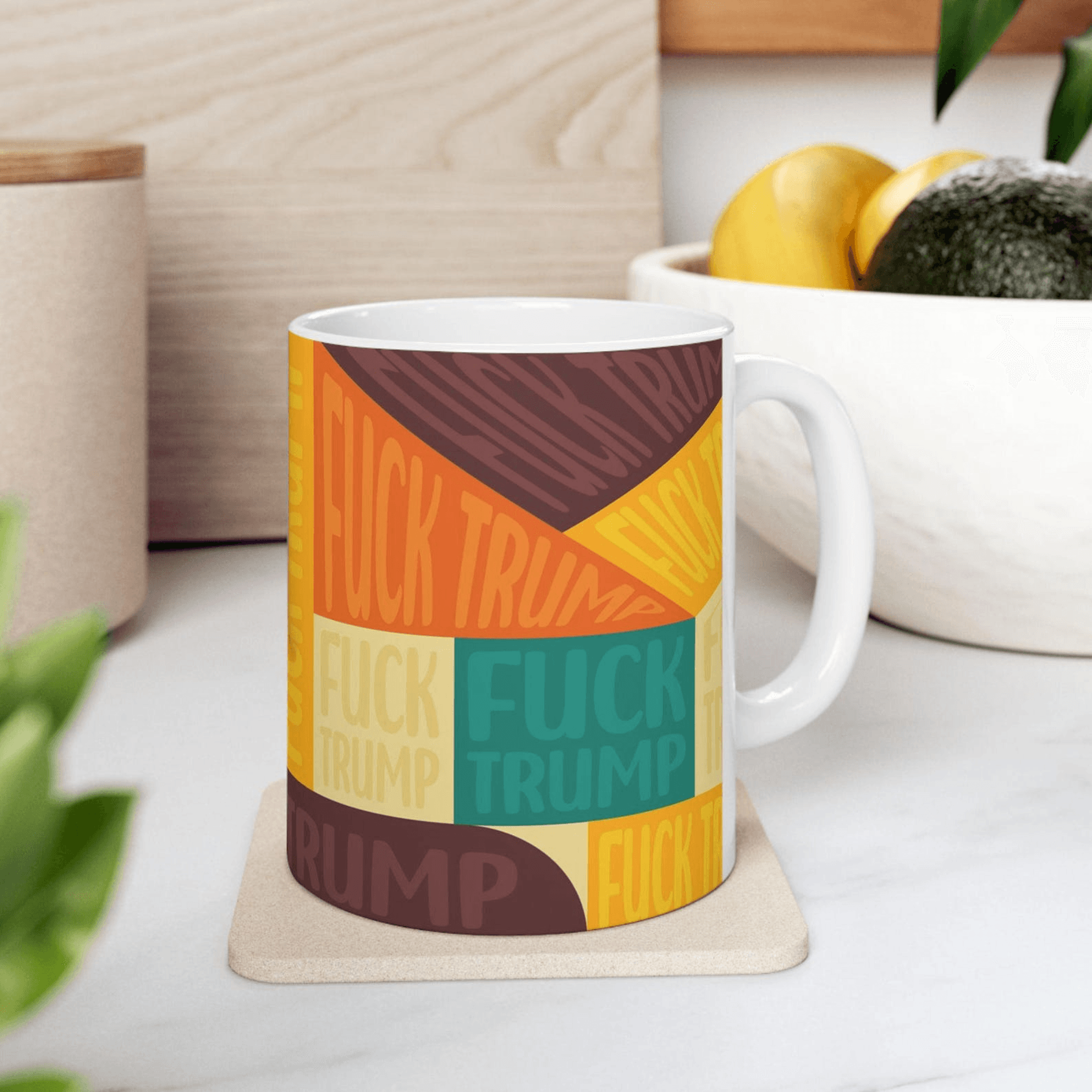retro vintage political mug – funny anti trump ceramic coffee cup gift