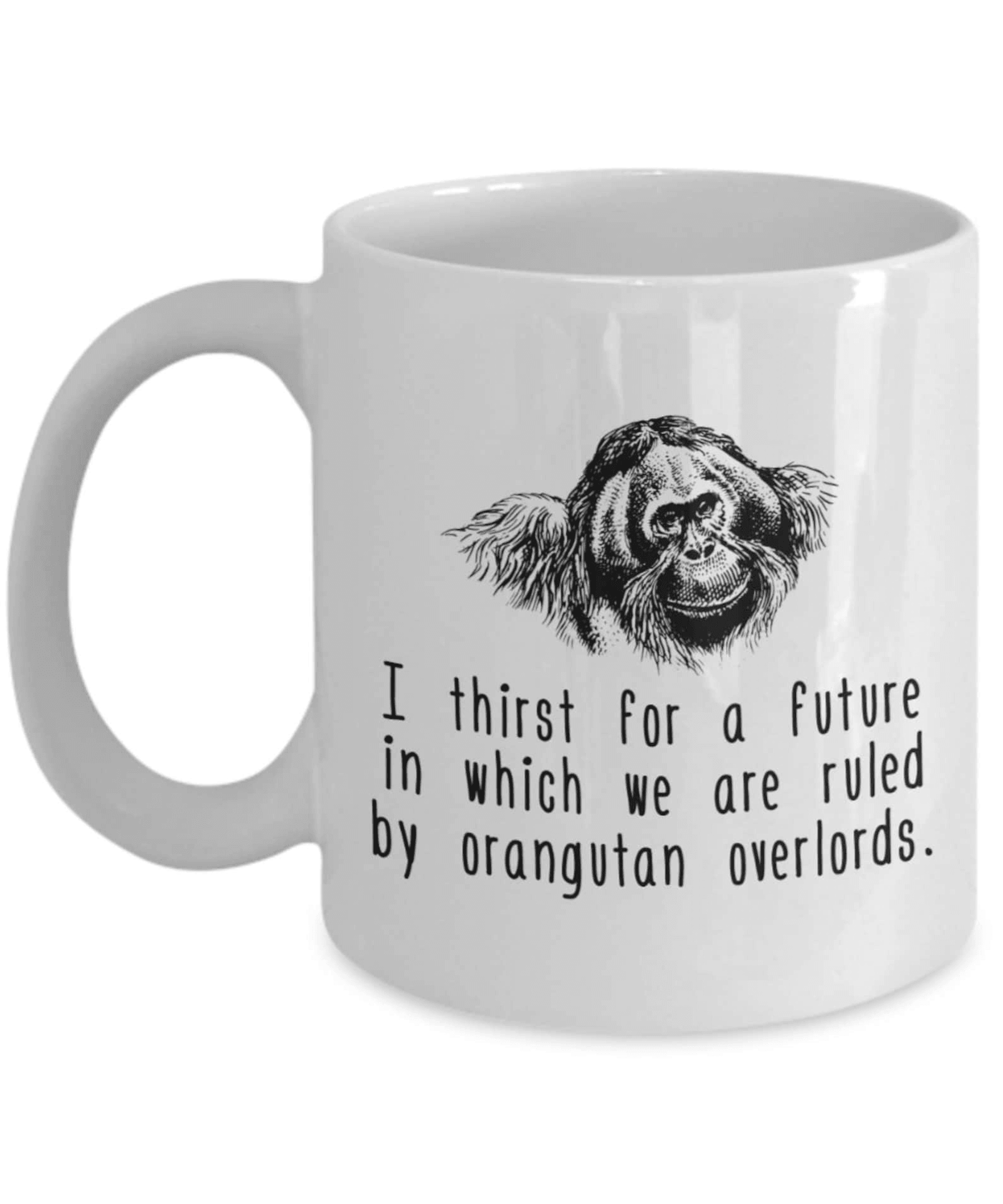 i thirst for a future orangutan mug – funny wildlife coffee gift for animal lovers