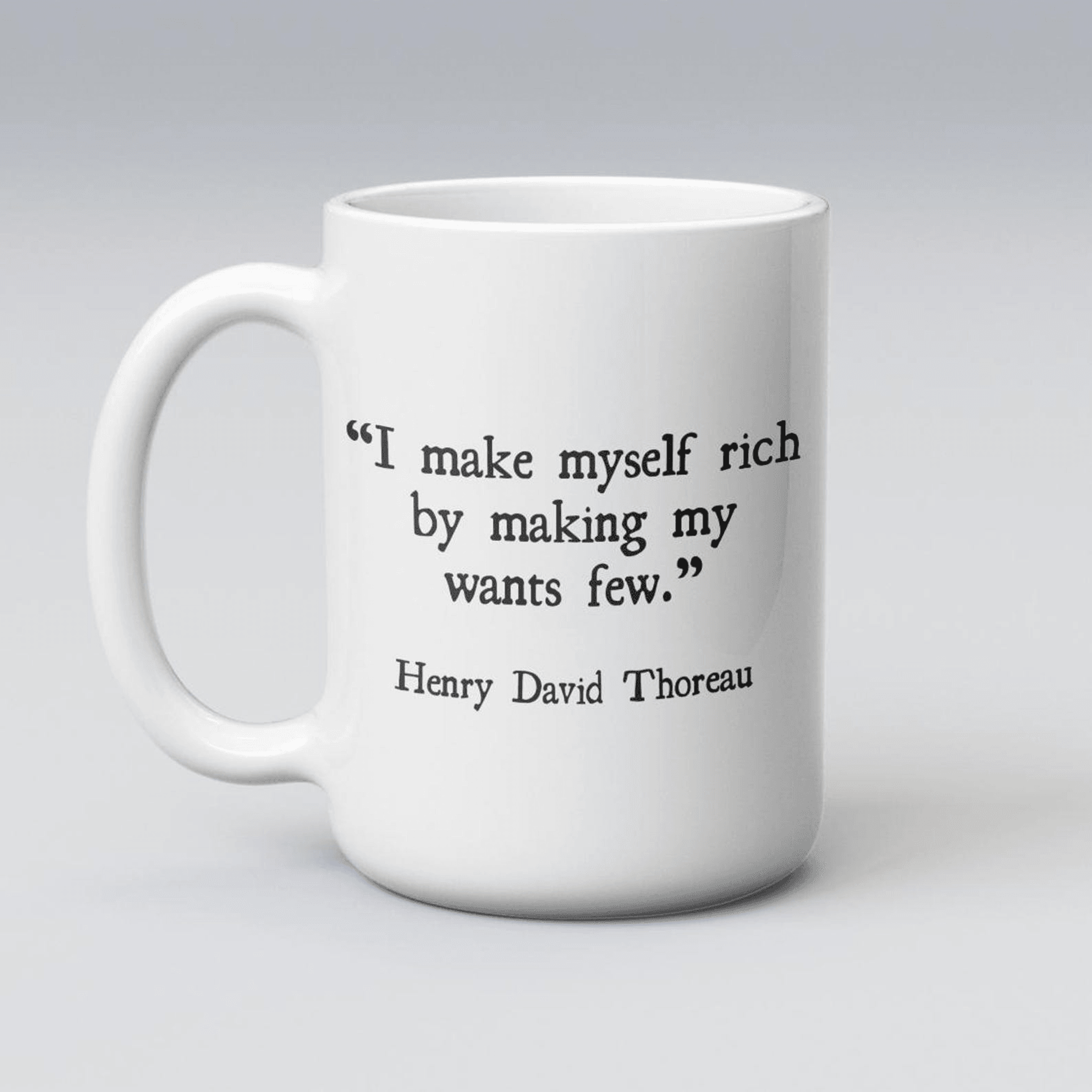 i make myself rich by making my wants few mug – inspirational homesteading coffee gift