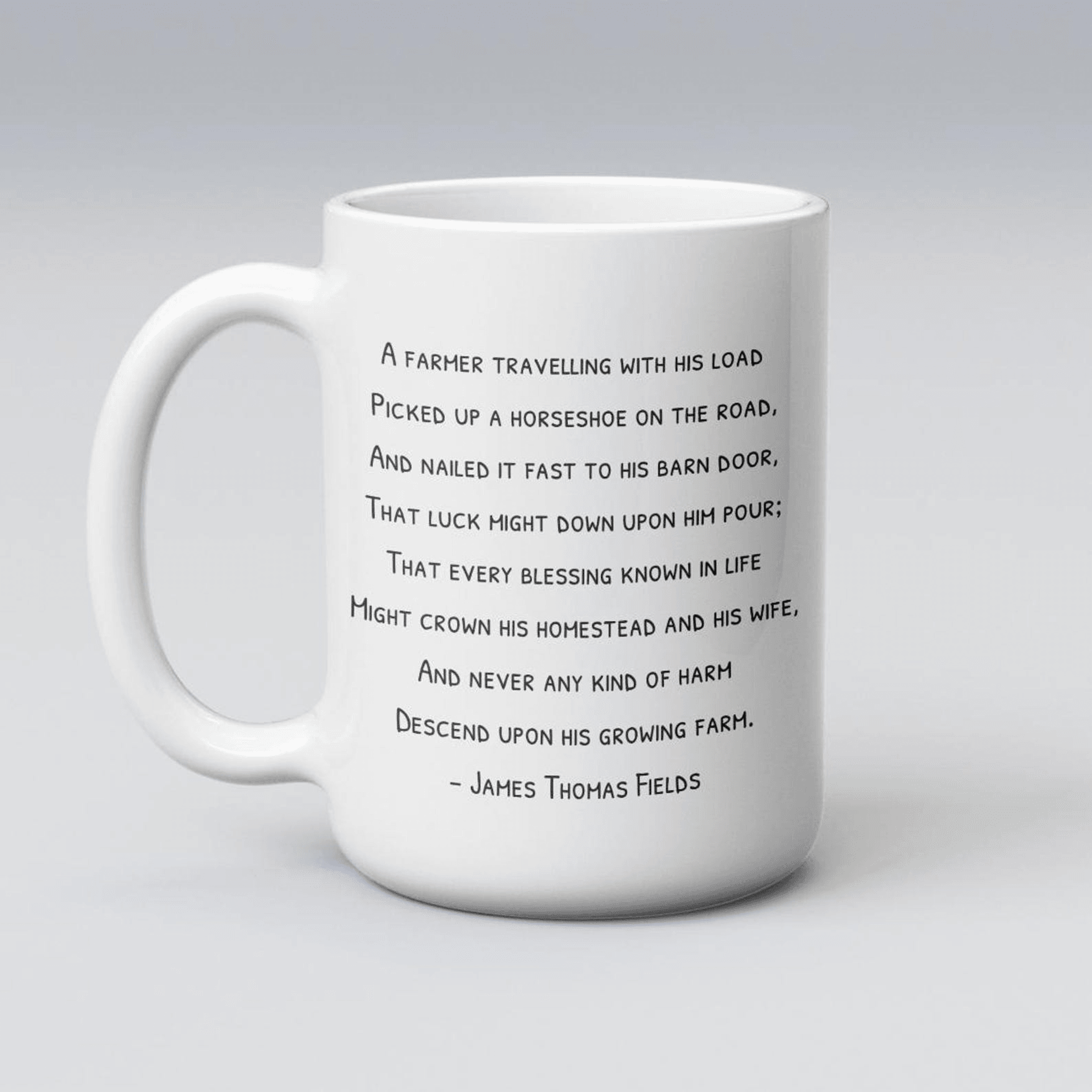 a farmer traveling with his load mug – inspirational homesteading coffee gift