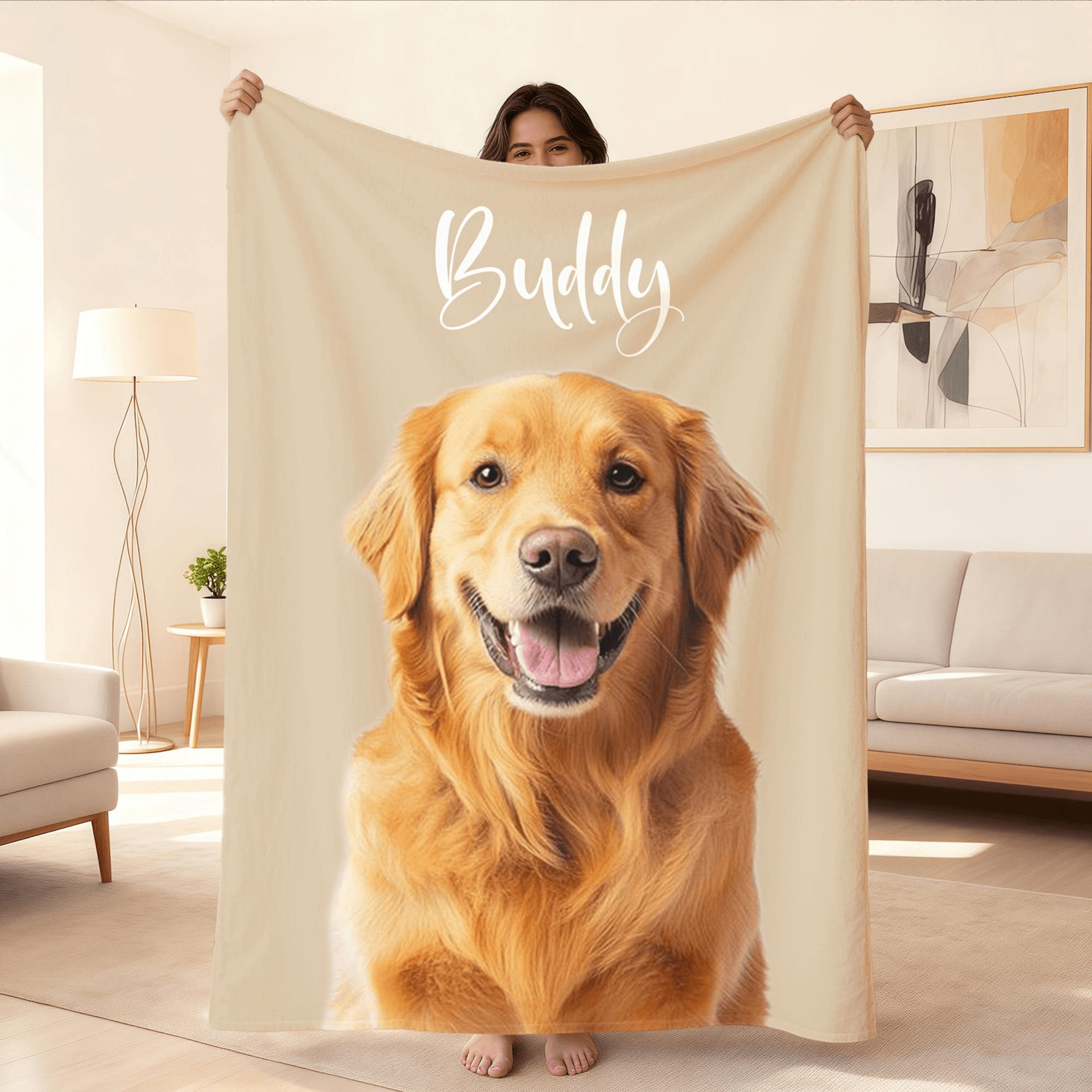 custom pet photo blanket with name personalized dog and cat memorial keepsake gift