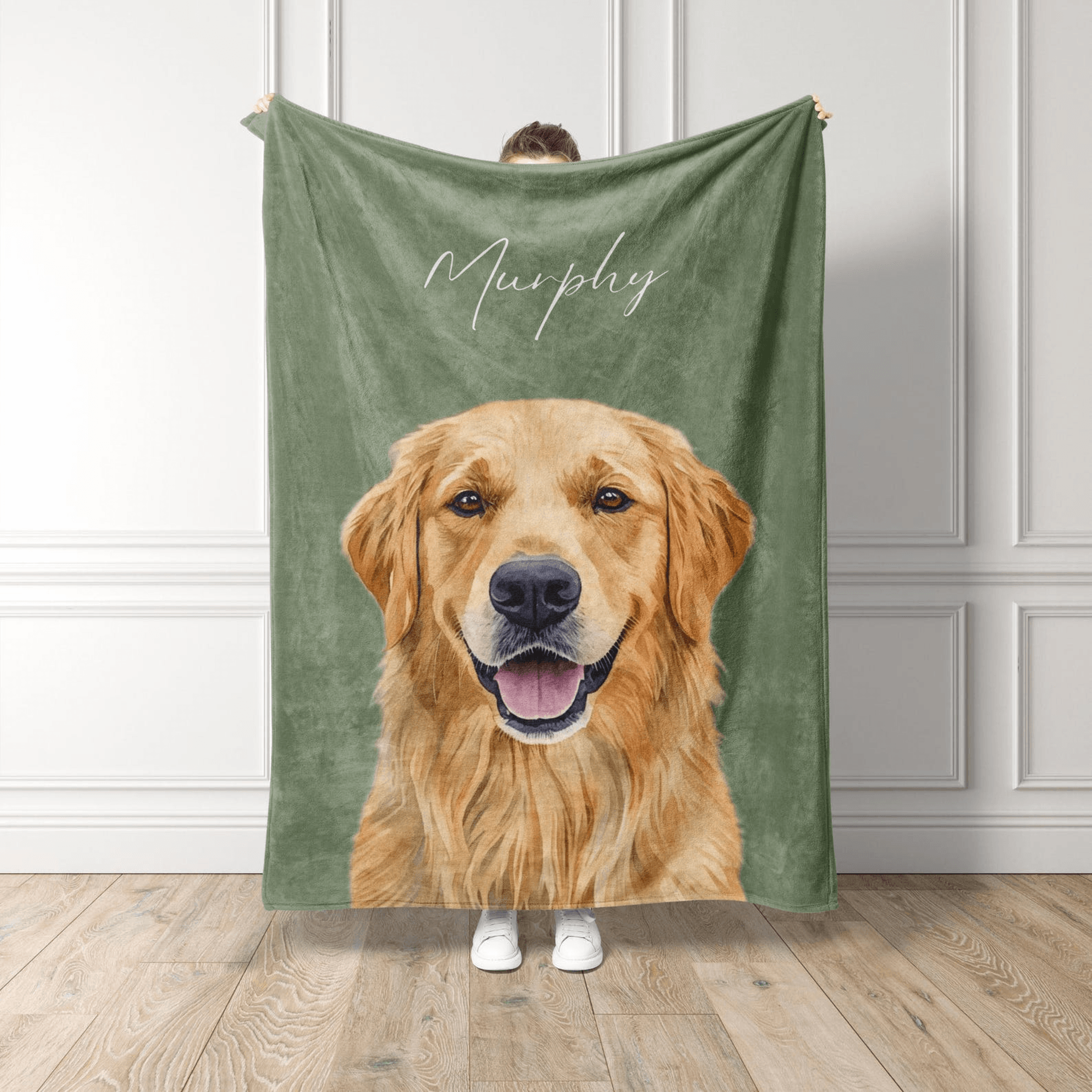 custom pet photo blanket personalized dog and cat portrait memorial keepsake giftt