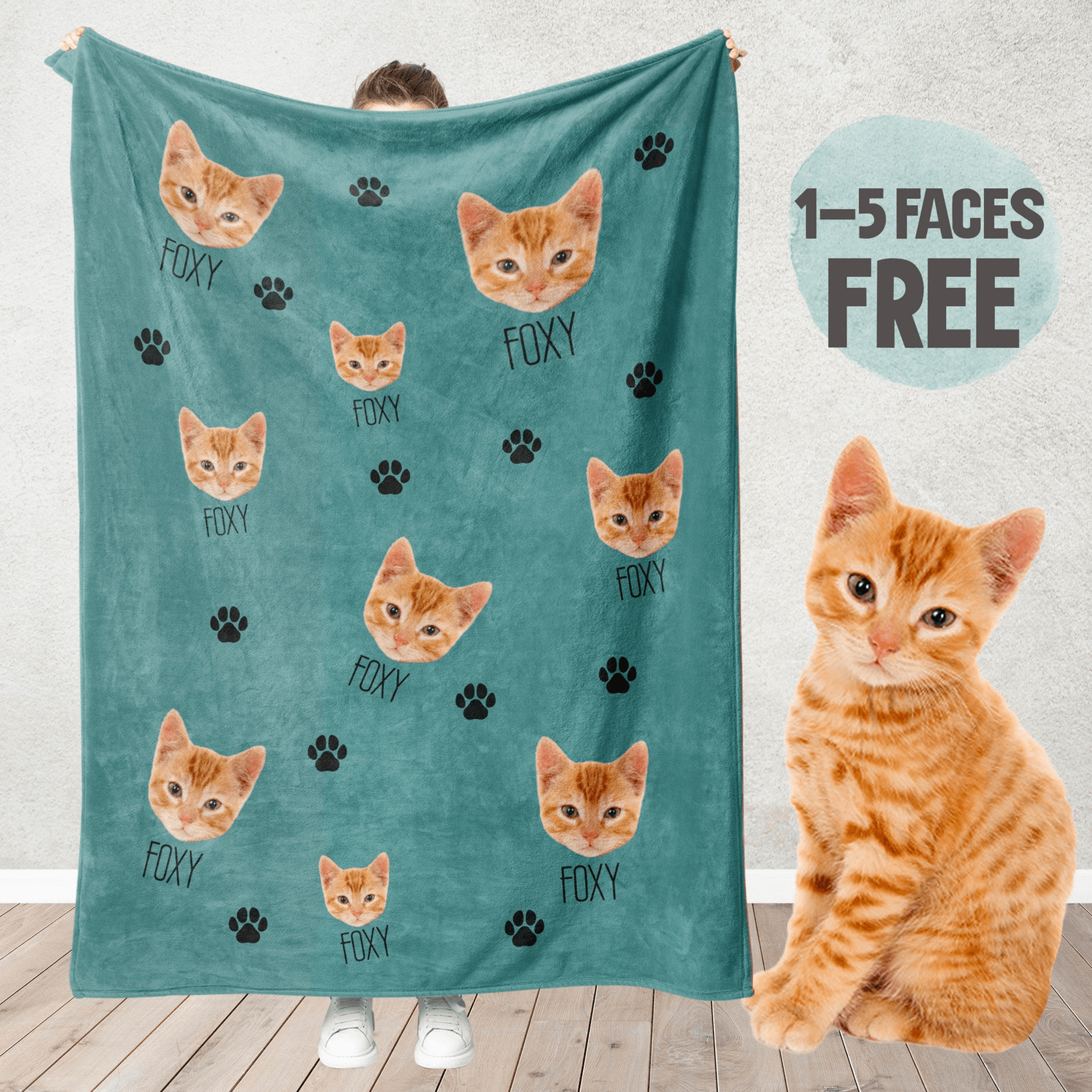 personalized cat photo blanket custom cat lover gift for cat moms and cat dads