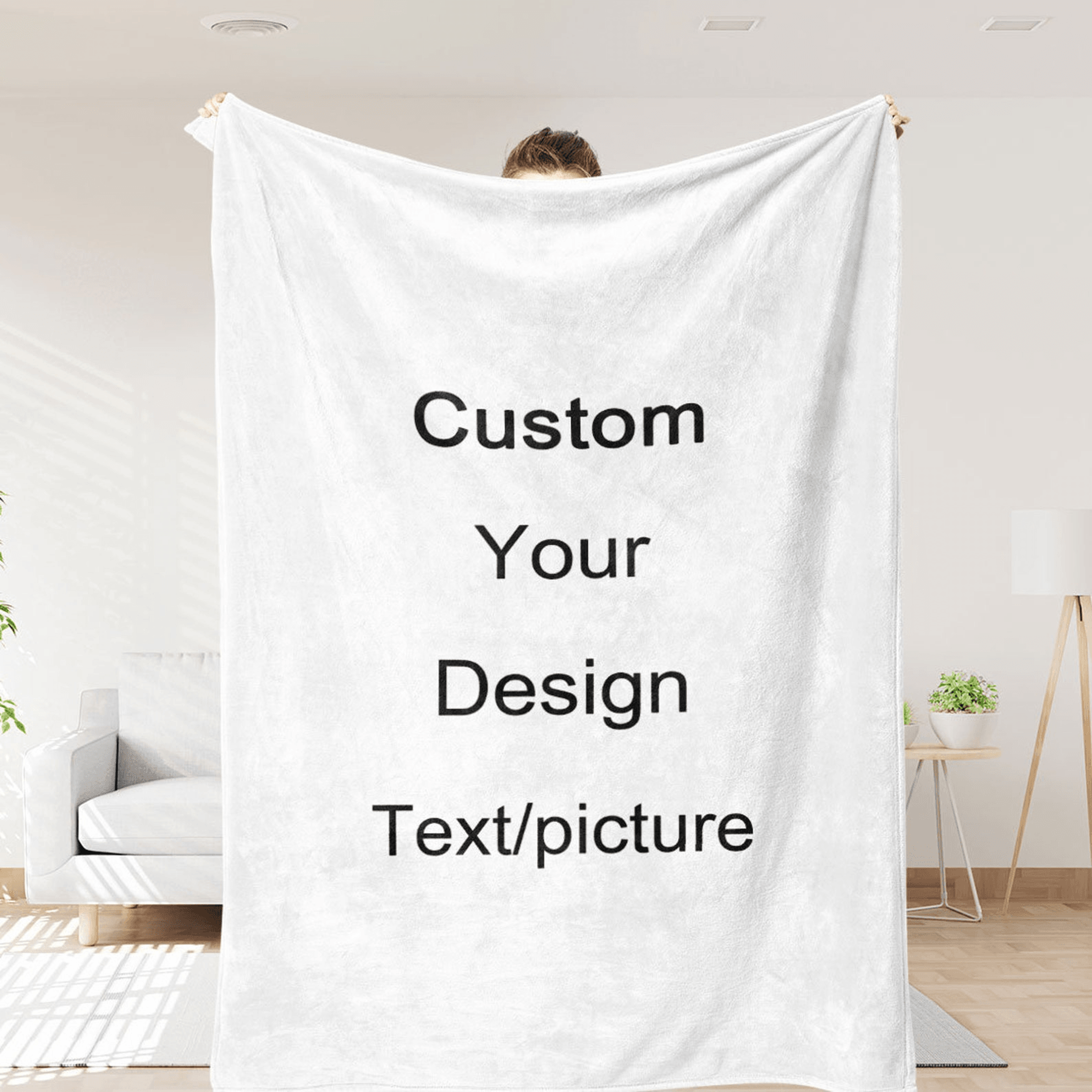 personalized photo fringe blanket custom name and logo memorial throw gift