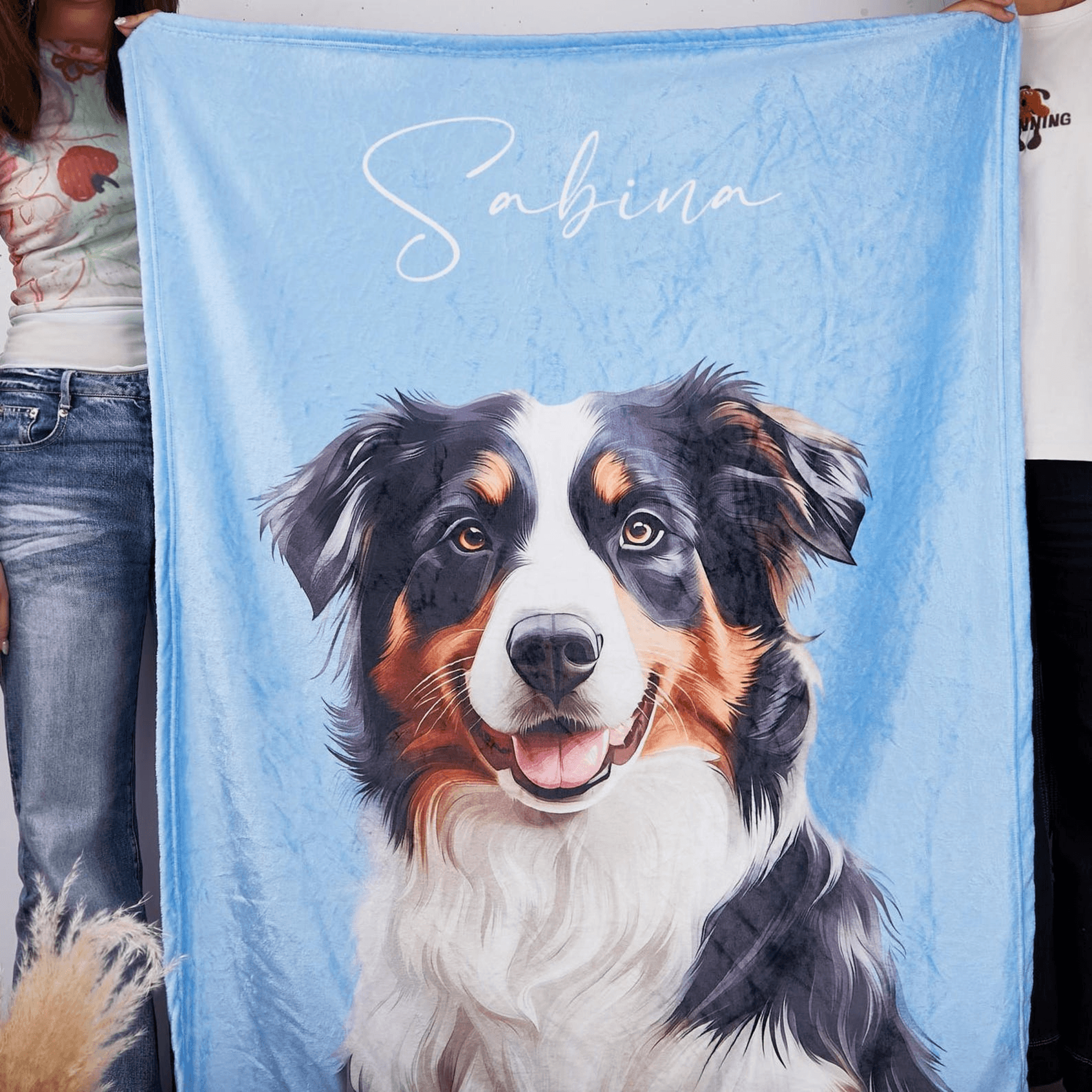 personalized pet photo blanket custom dog and cat portrait fleece throw gift