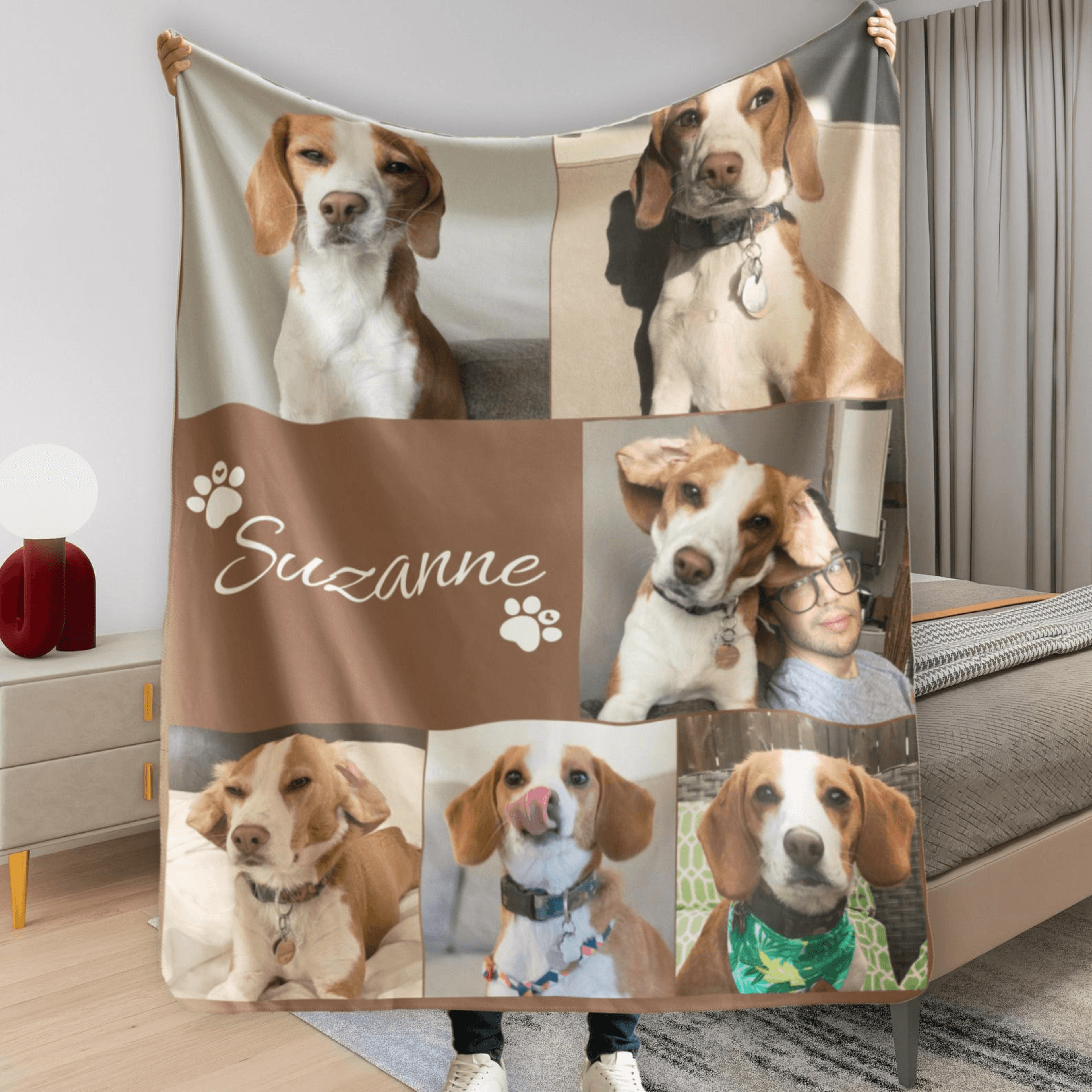 custom pet photo collage blanket personalized dog memory keepsake gift