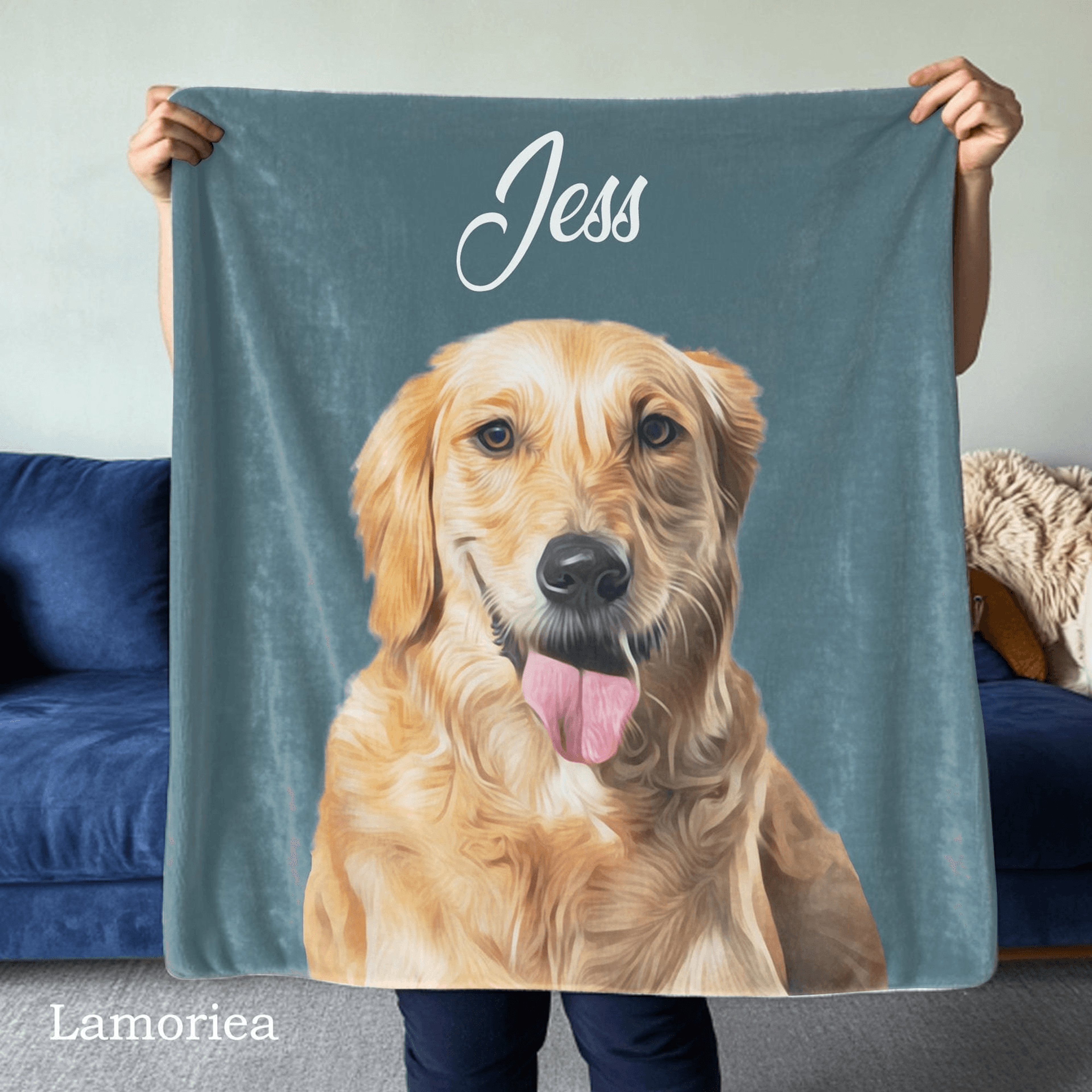 personalized pet photo blanket custom dog memorial throw gift for pet lovers and dog dads