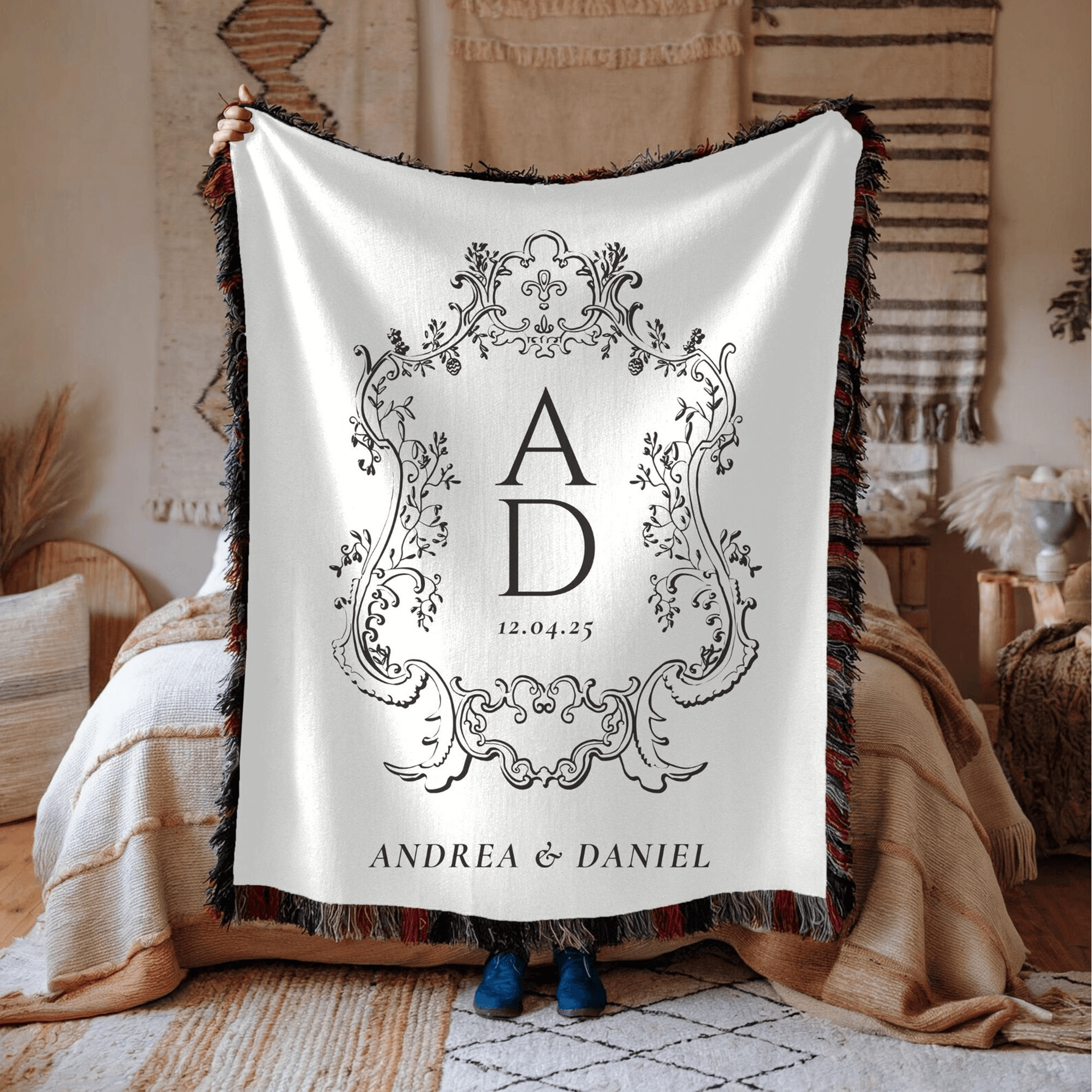 personalized couple blanket – custom anniversary & wedding throw gift for couples