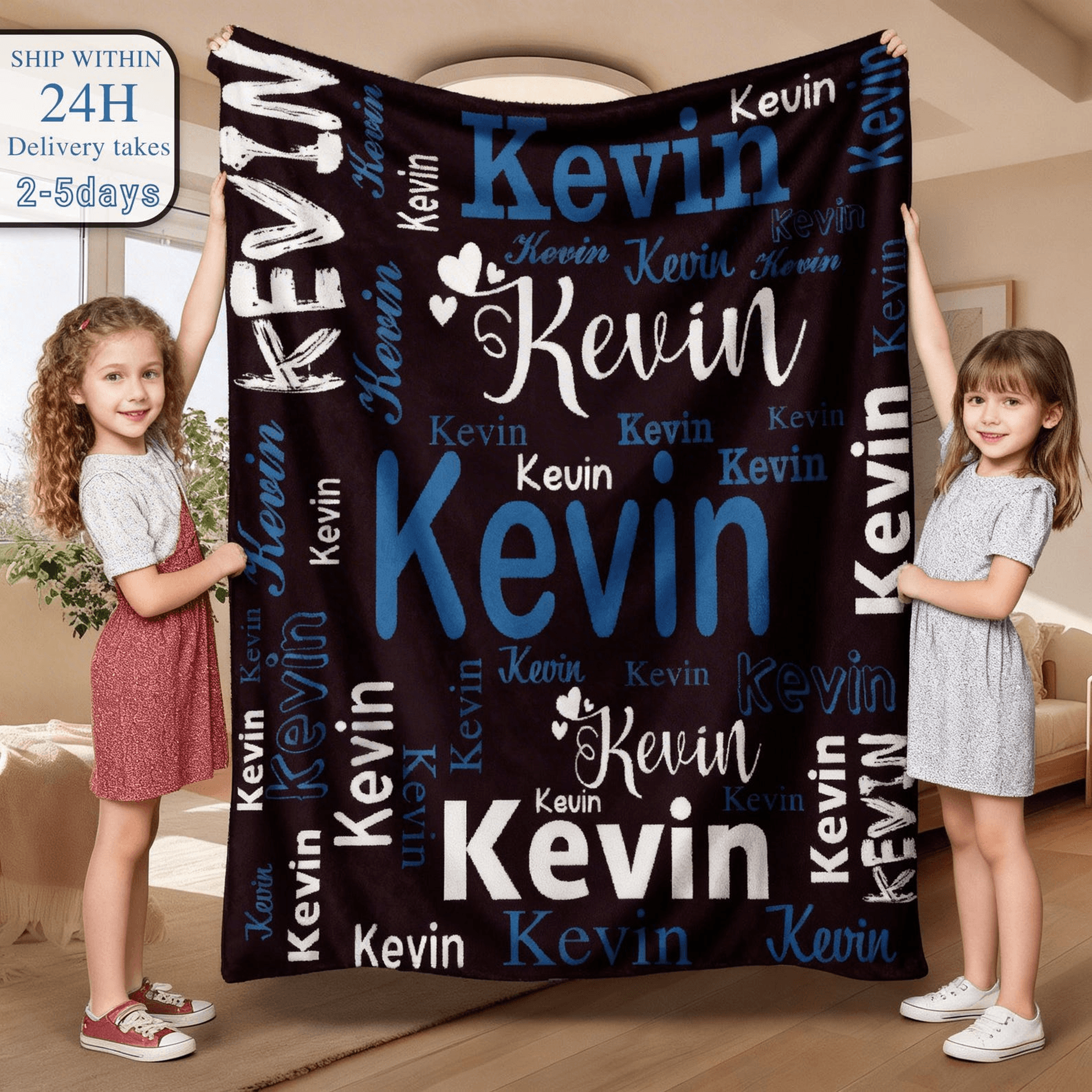 personalized baby name fleece blanket – custom kids blanket for easter, baby showers & nursery decor